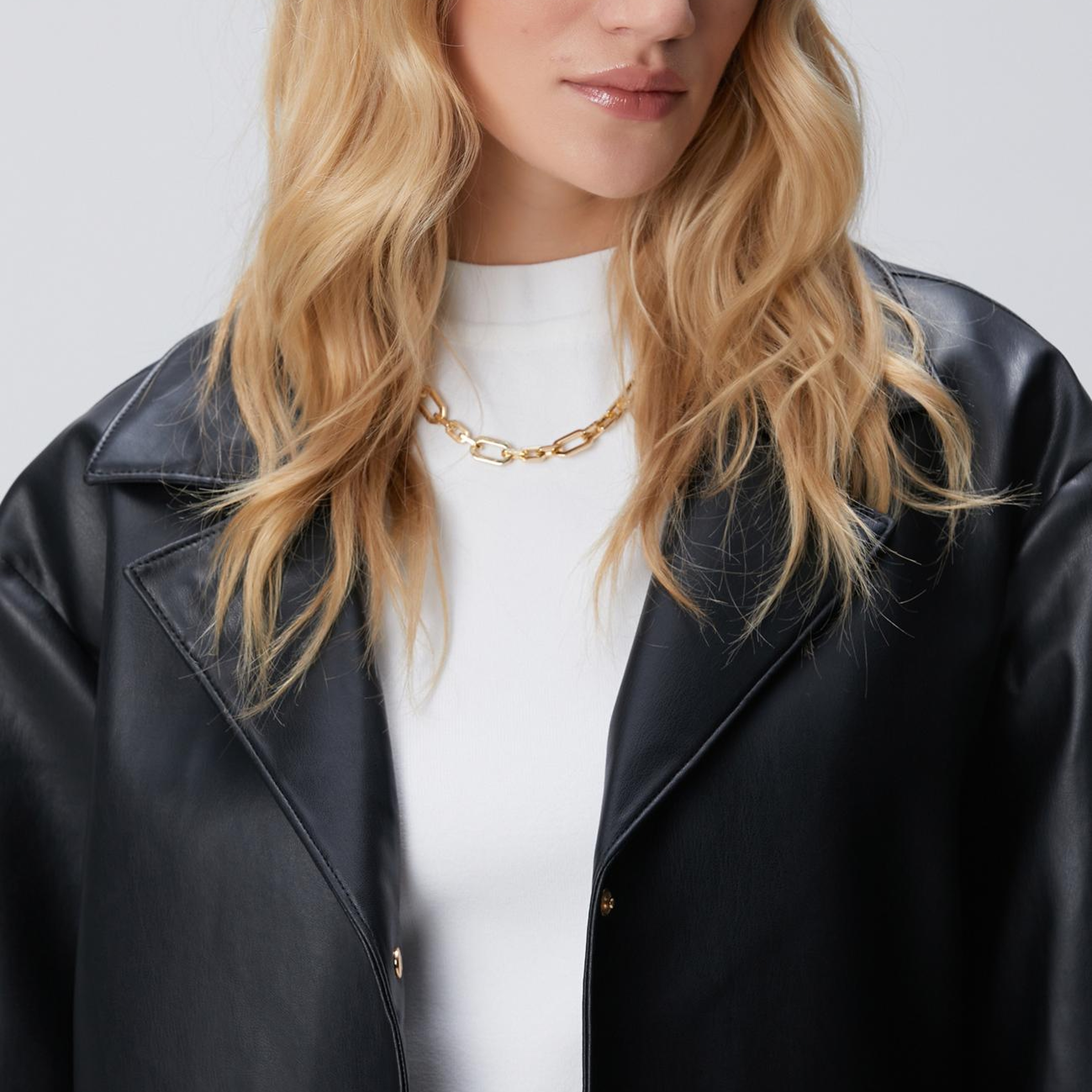 Network Kadın Siyah Suni Deri Ceket