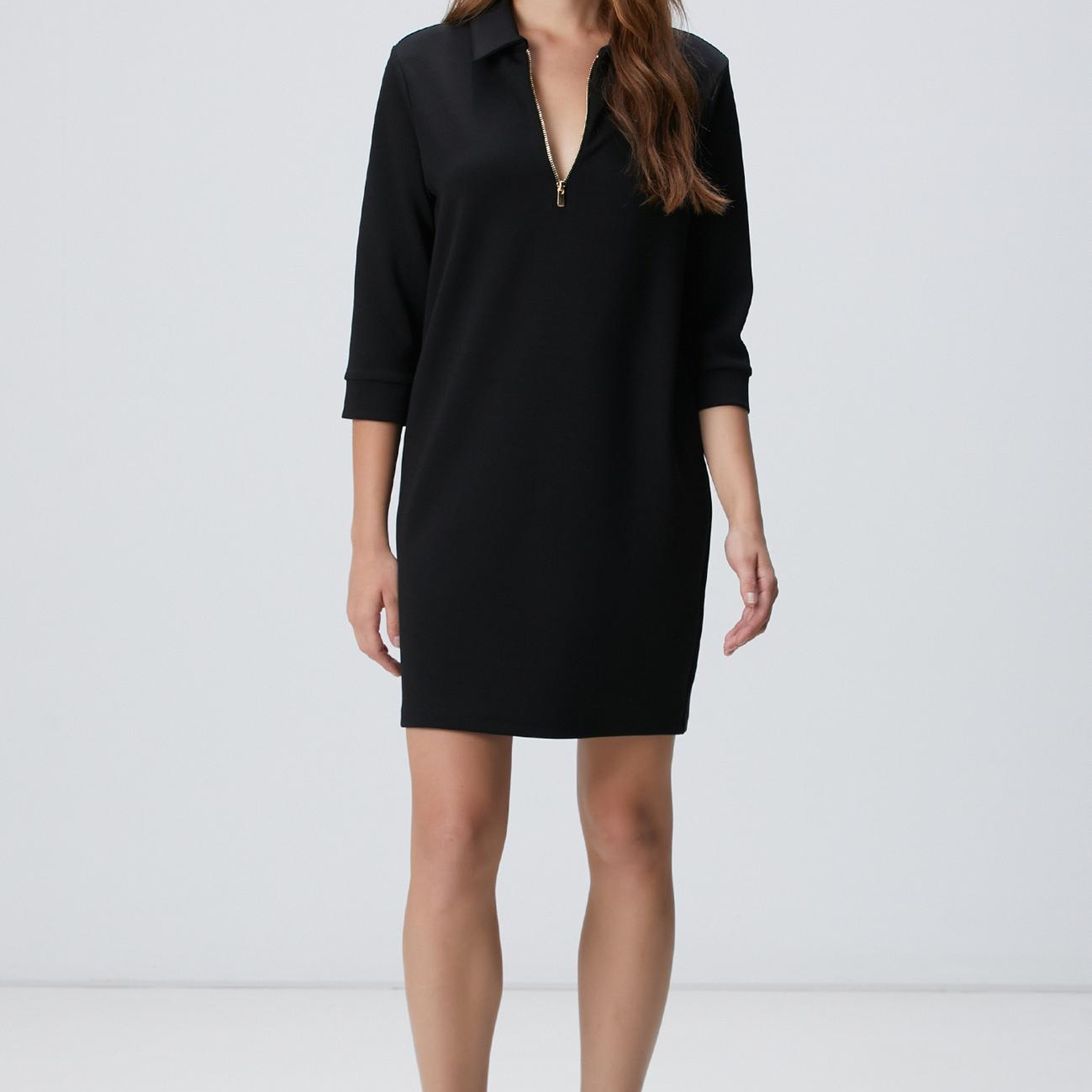 Network Kadın Siyah Polo Örme Elbise