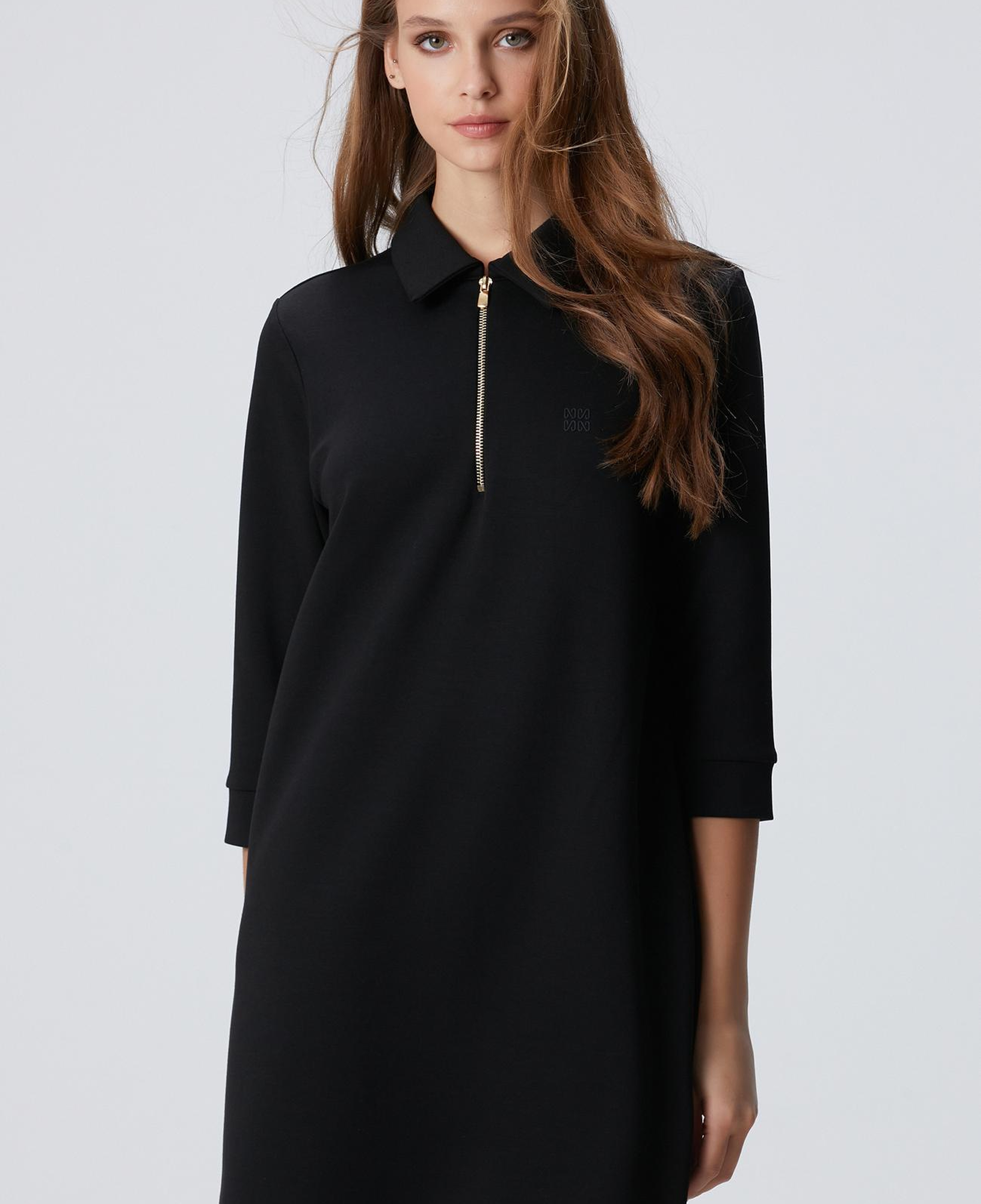 Network Kadın Siyah Polo Örme Elbise