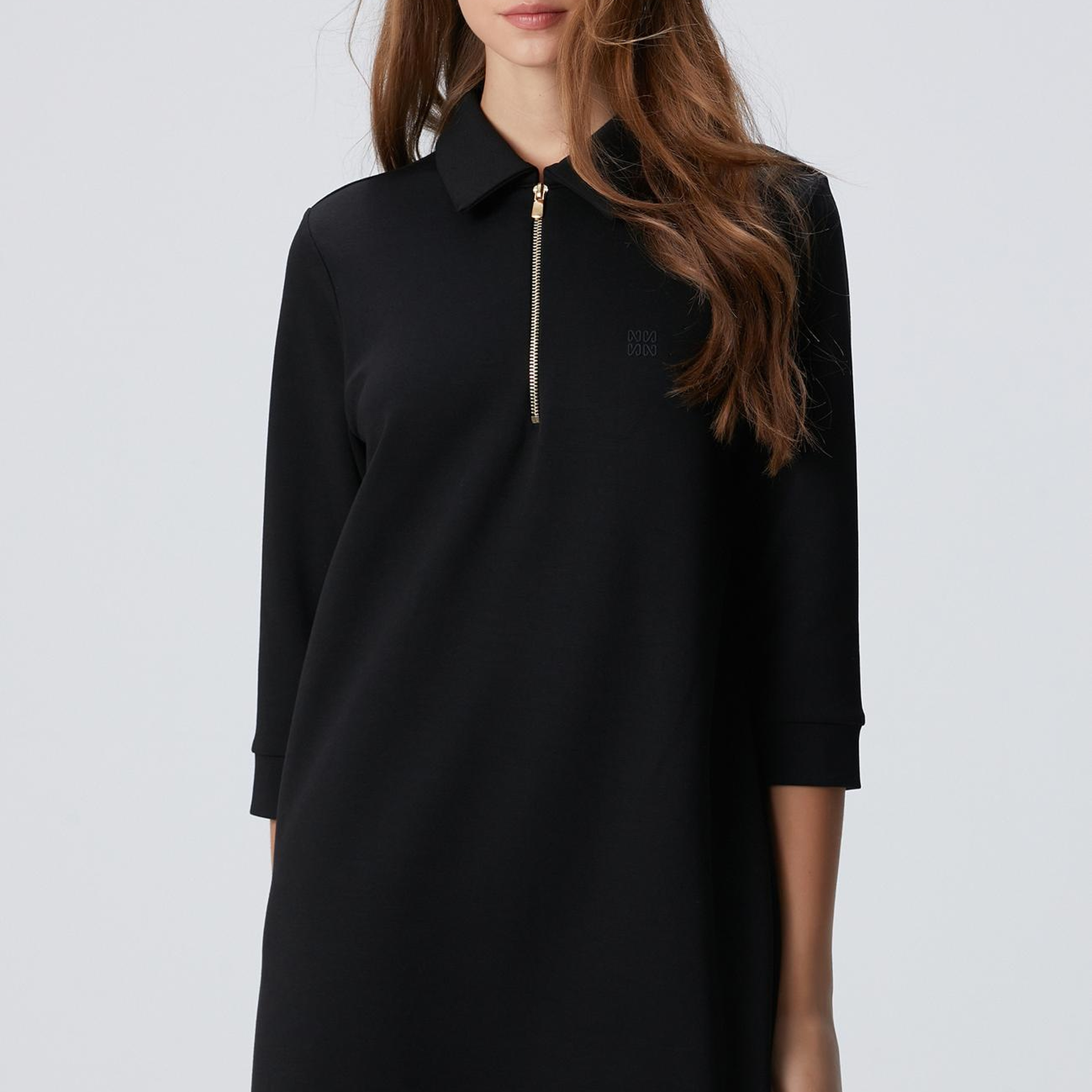 Network Kadın Siyah Polo Örme Elbise