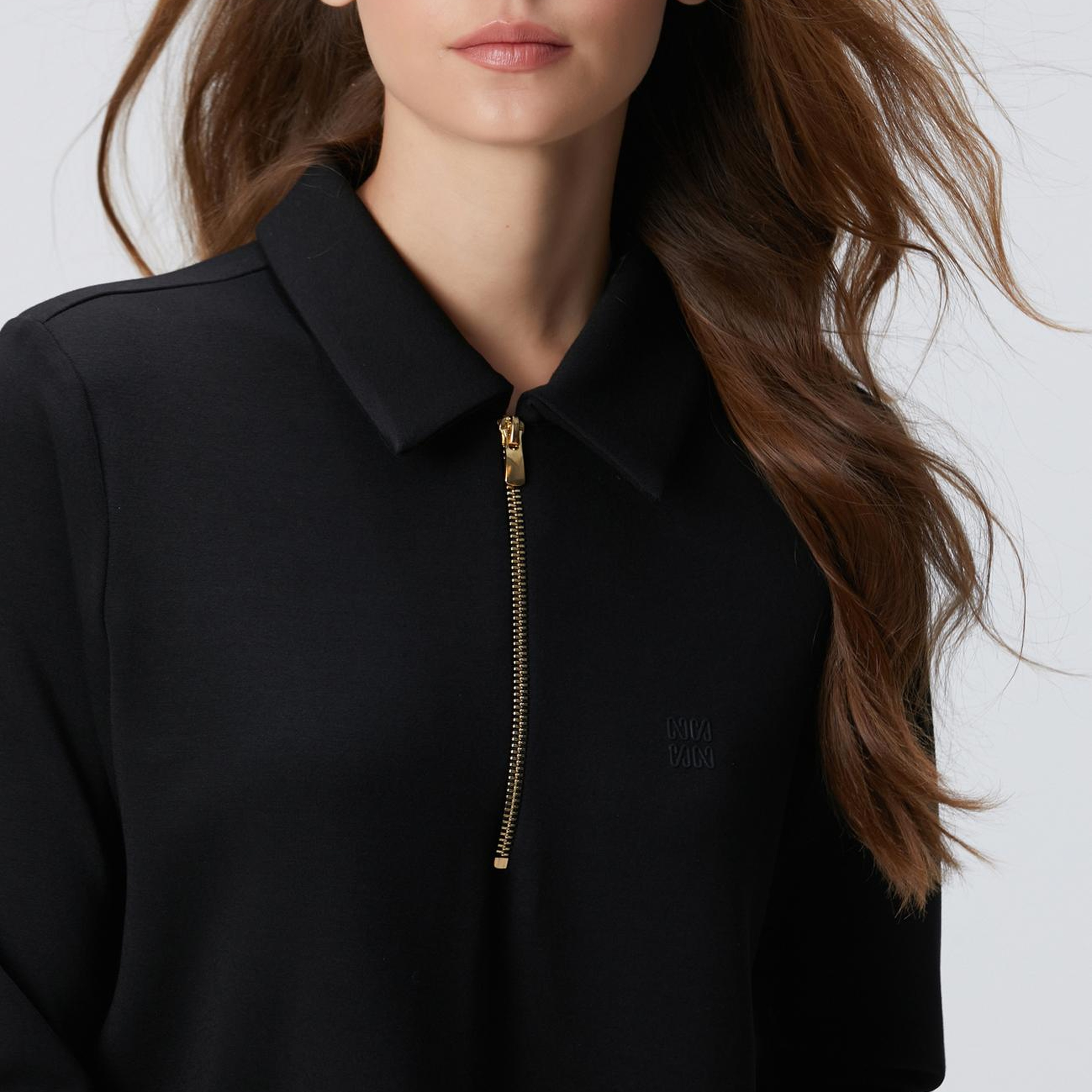 Network Kadın Siyah Polo Örme Elbise