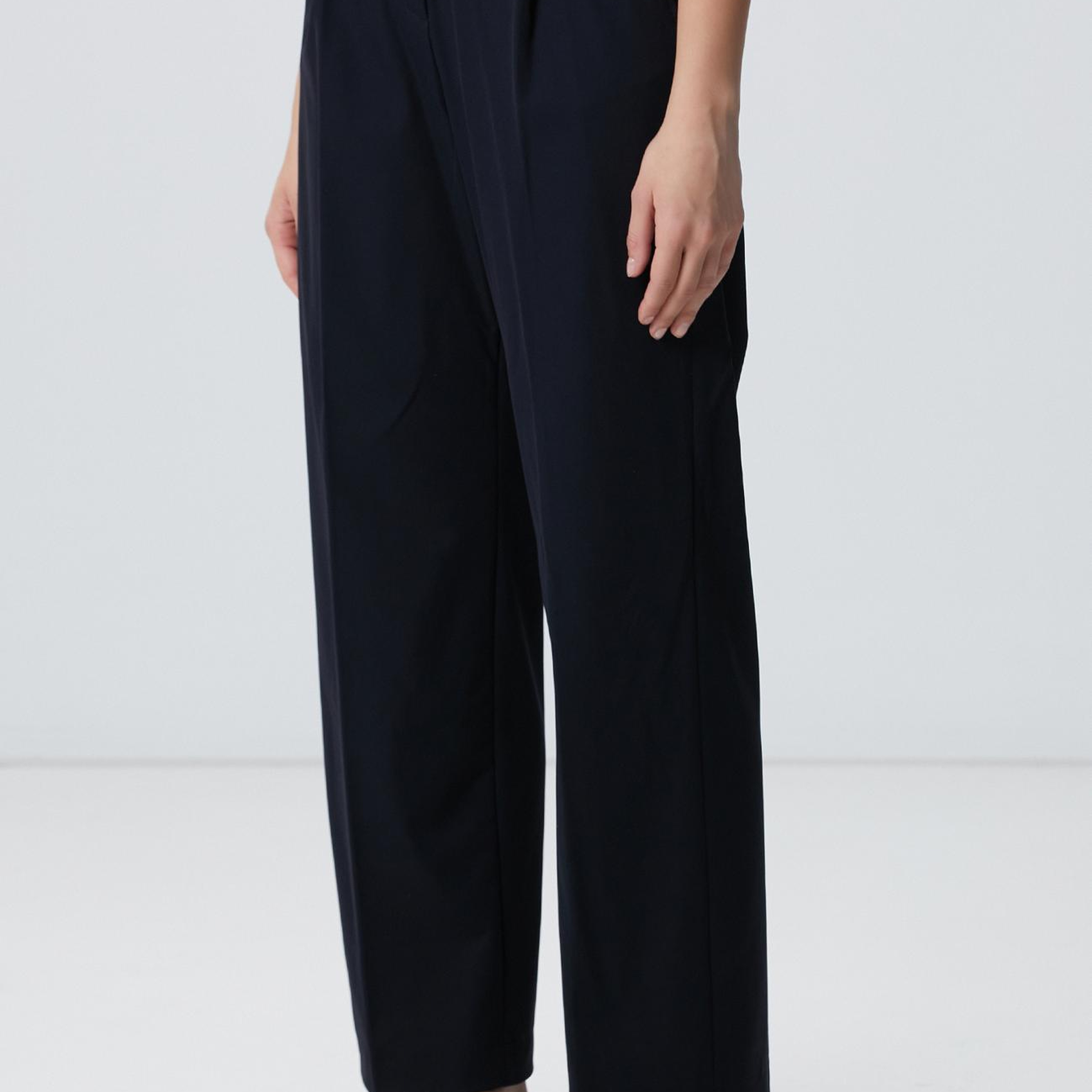 Network Kadın Lacivert Geniş Paça Basic Pantolon