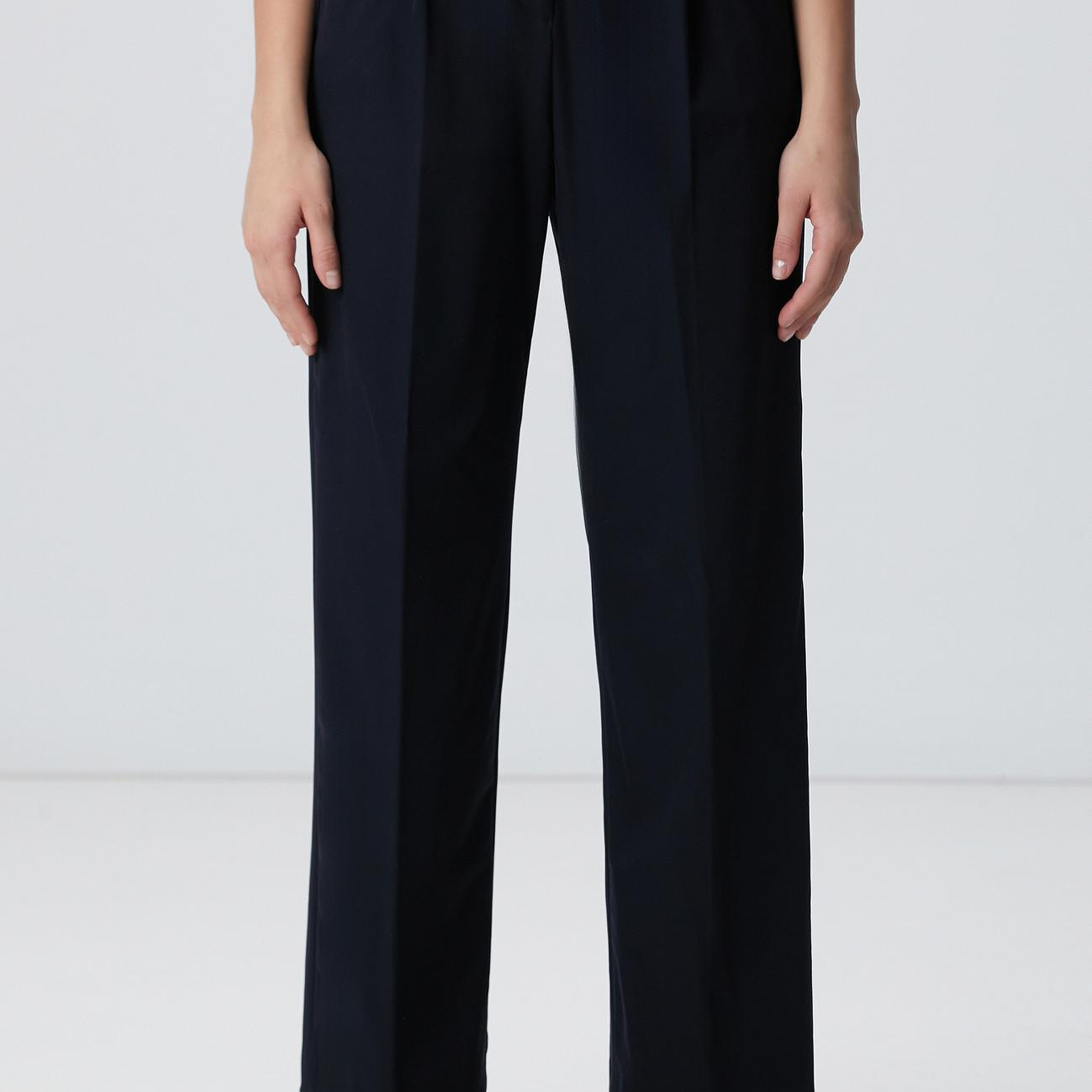 Network Kadın Lacivert Geniş Paça Basic Pantolon