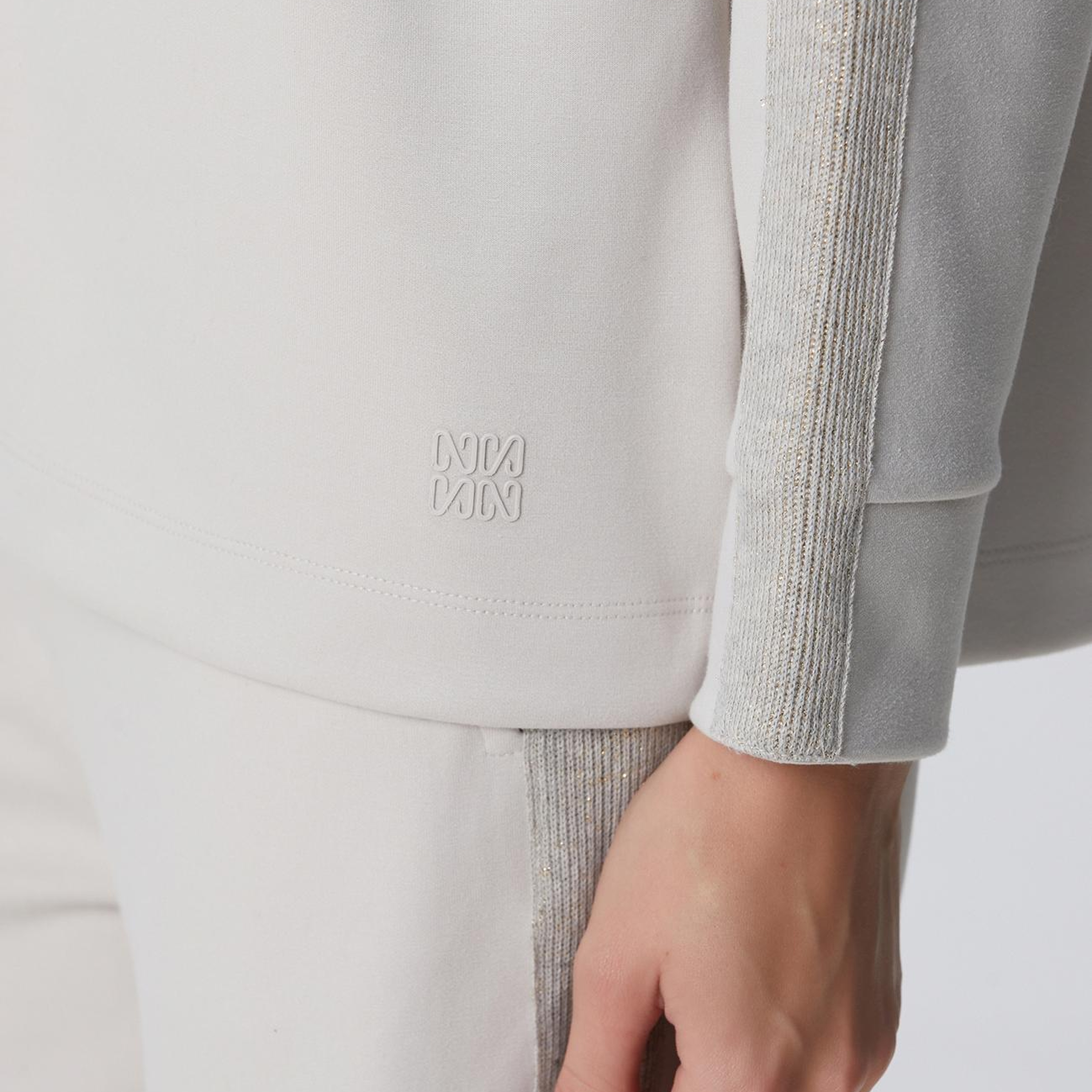 Network Kadın Bej Kapüşonlu Triko Garnili Sweatshirt