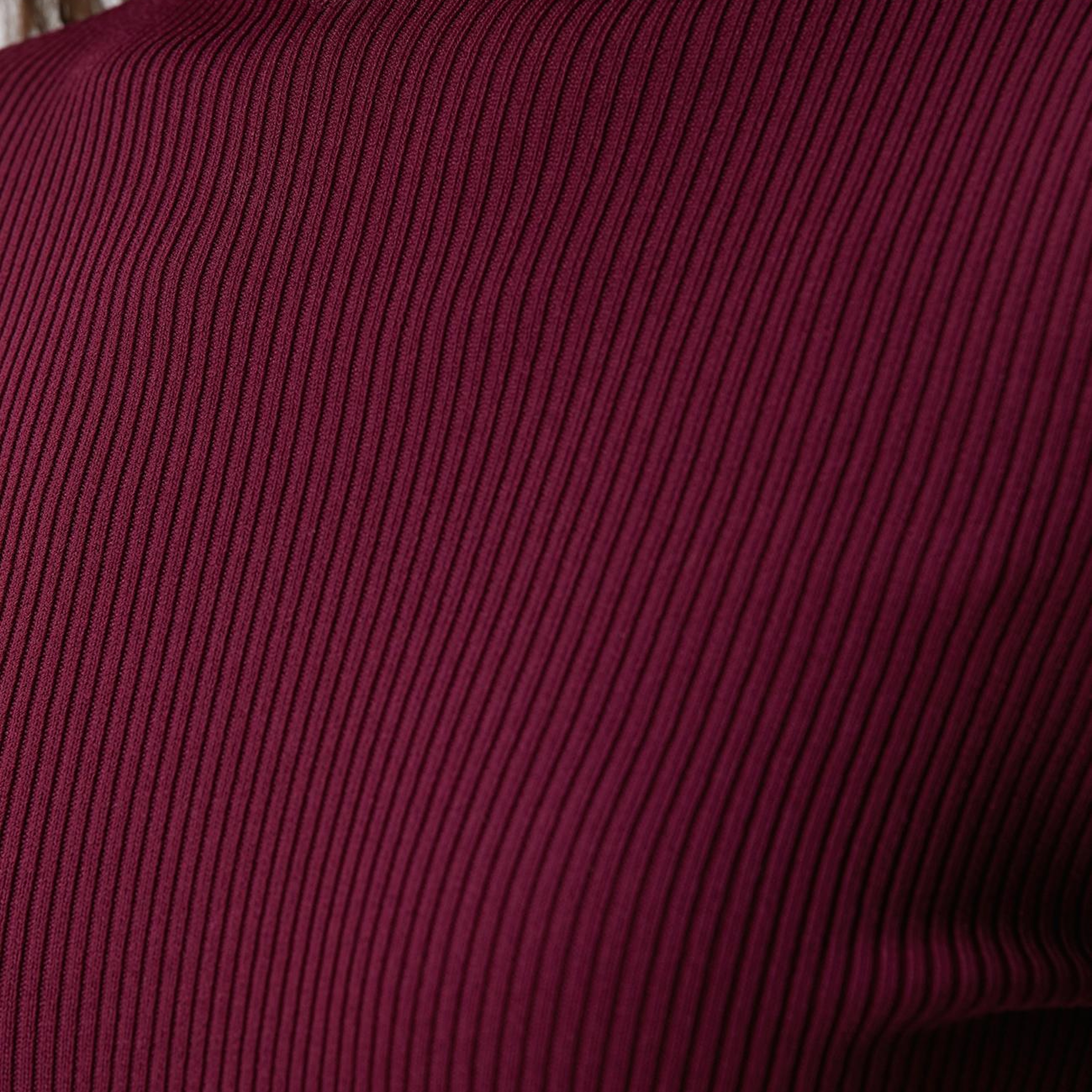 Network Kadın Bordo İnce Ribana Örgü Kazak