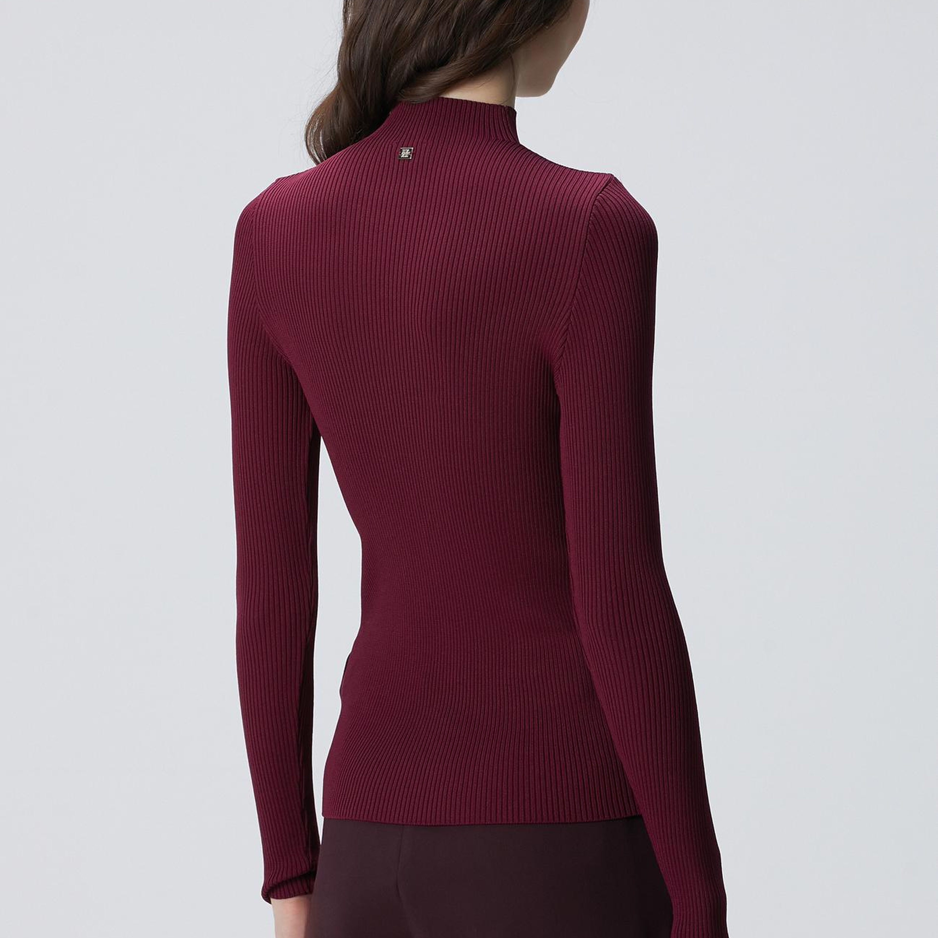 Network Kadın Bordo İnce Ribana Örgü Kazak