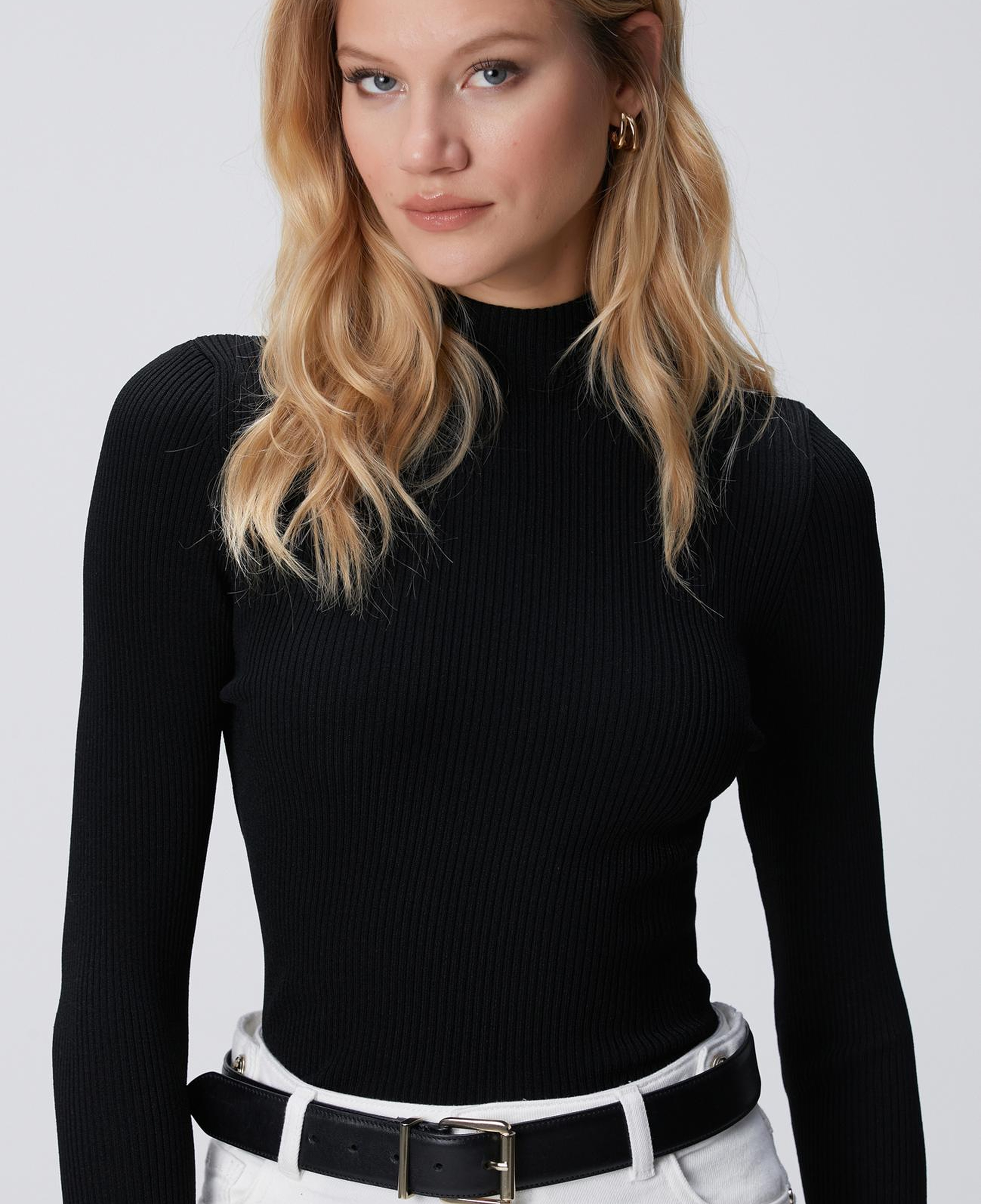 Network Kadın Siyah Rayon Basic Kazak