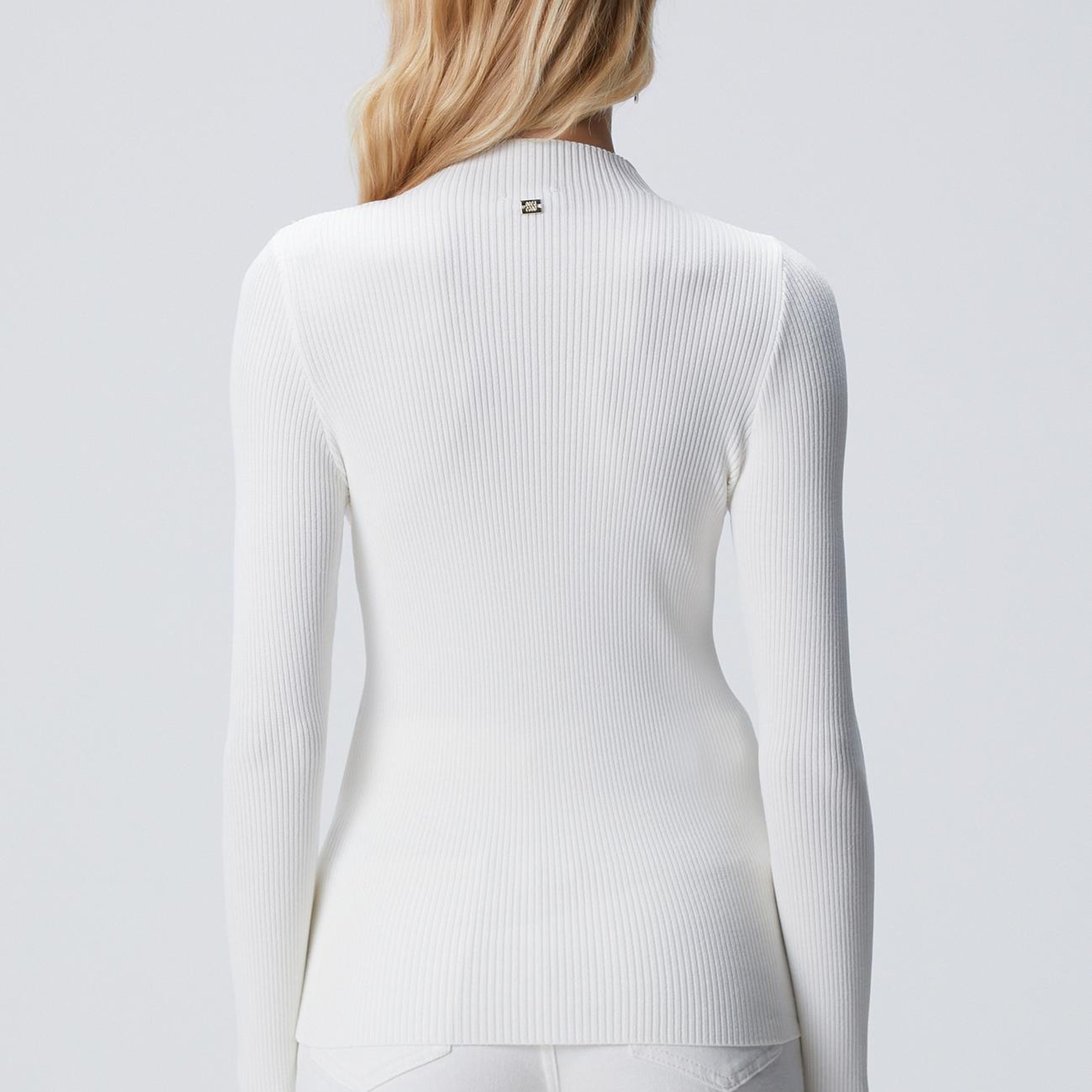 Network Kadın Kırık Beyaz Örgülü Dik Yaka Rayon Basic Kazak