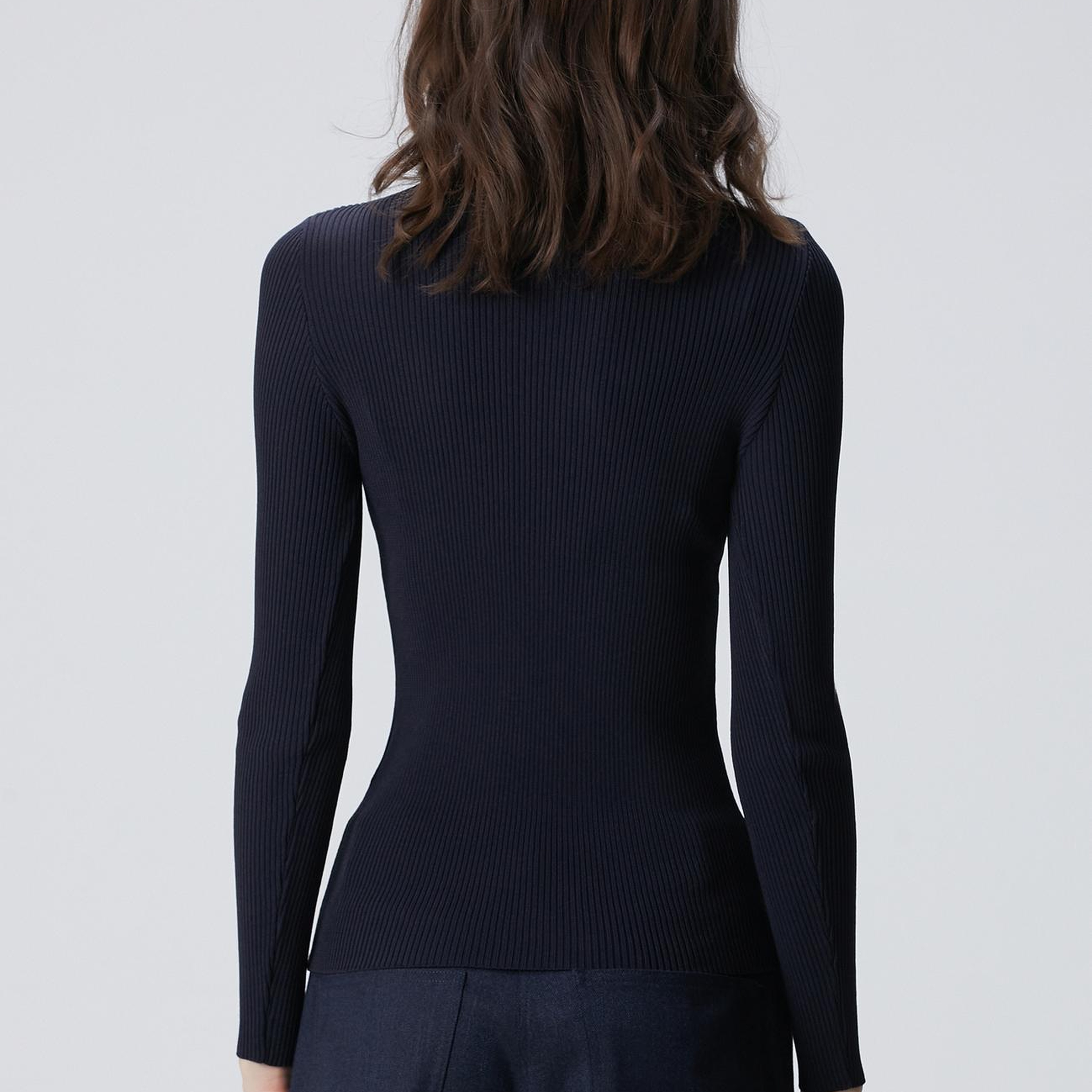 Network Kadın Lacivert İnce Ribana Örgü Kazak