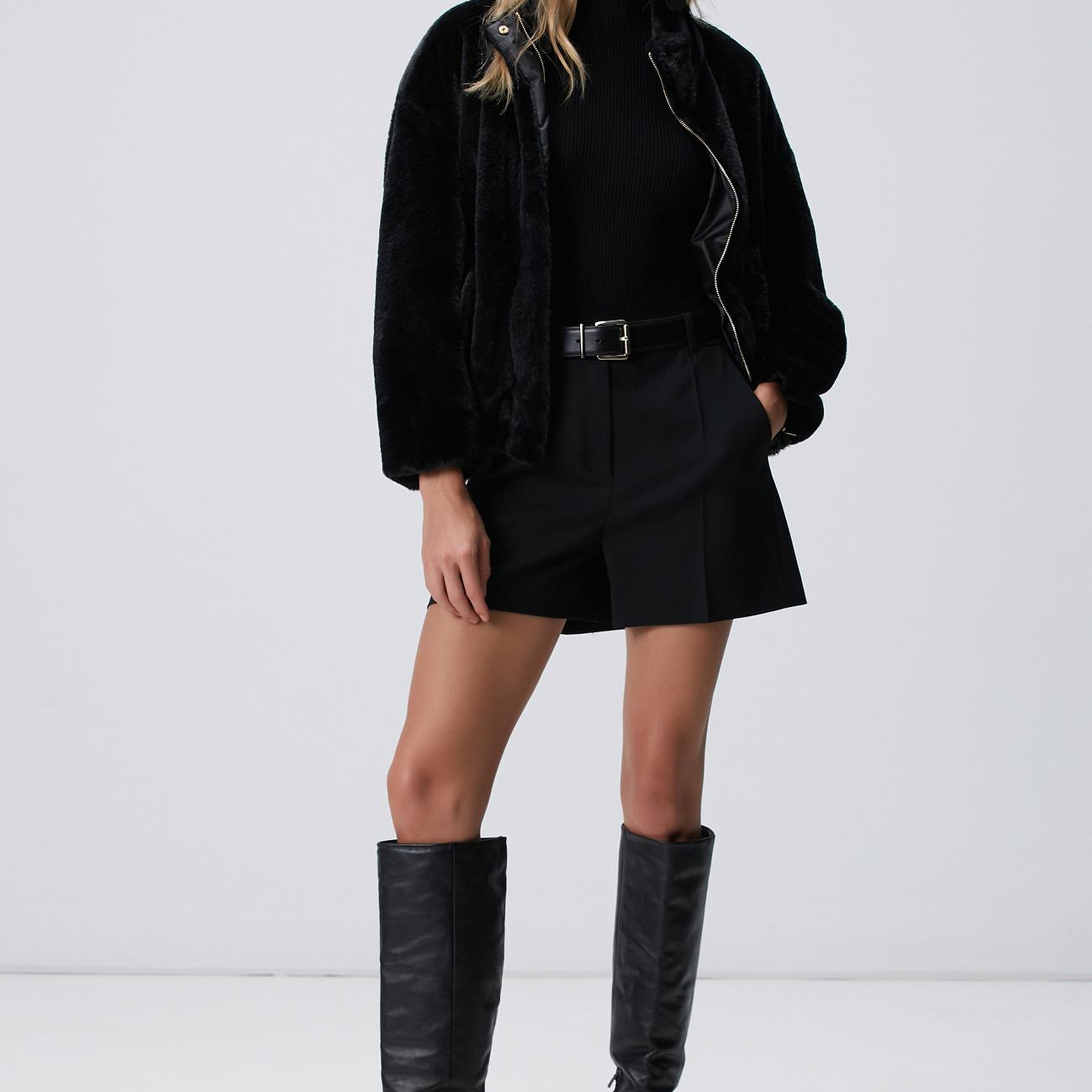 Network Kadın Siyah Rayon Basic Kazak