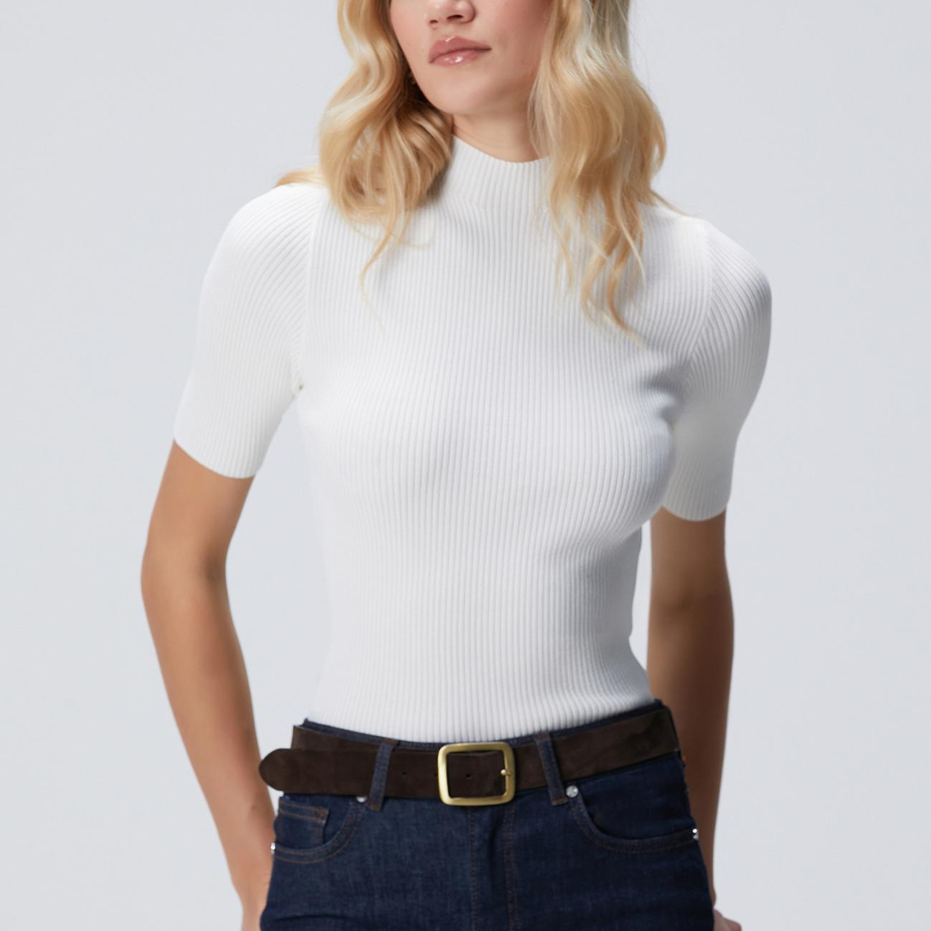 Network Kadın Kırık Beyaz Örgülü Dik Yaka Rayon Basic Kazak