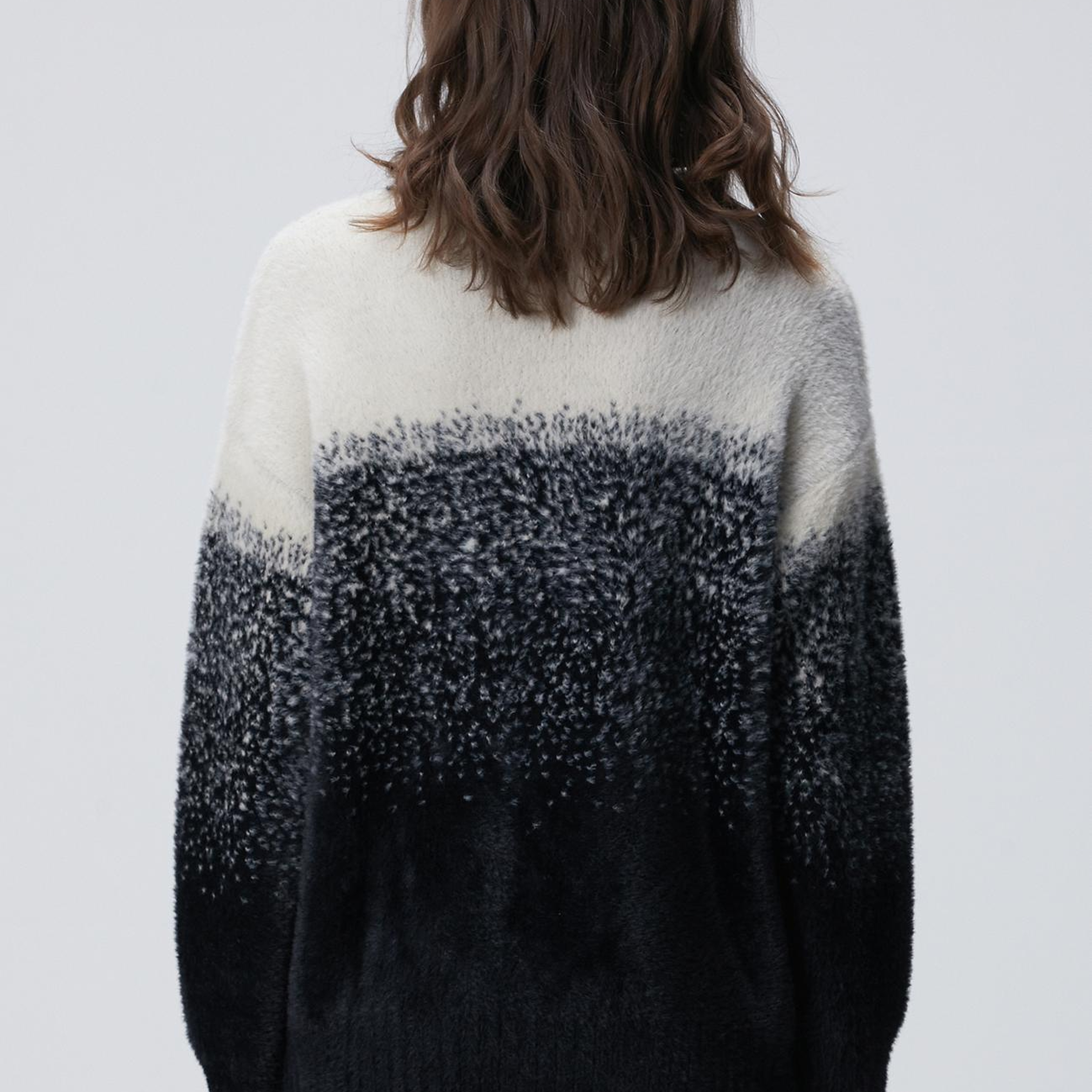 Network Kadın Siyah Yarım Balıkçı Desenli Sakal İp Kazak