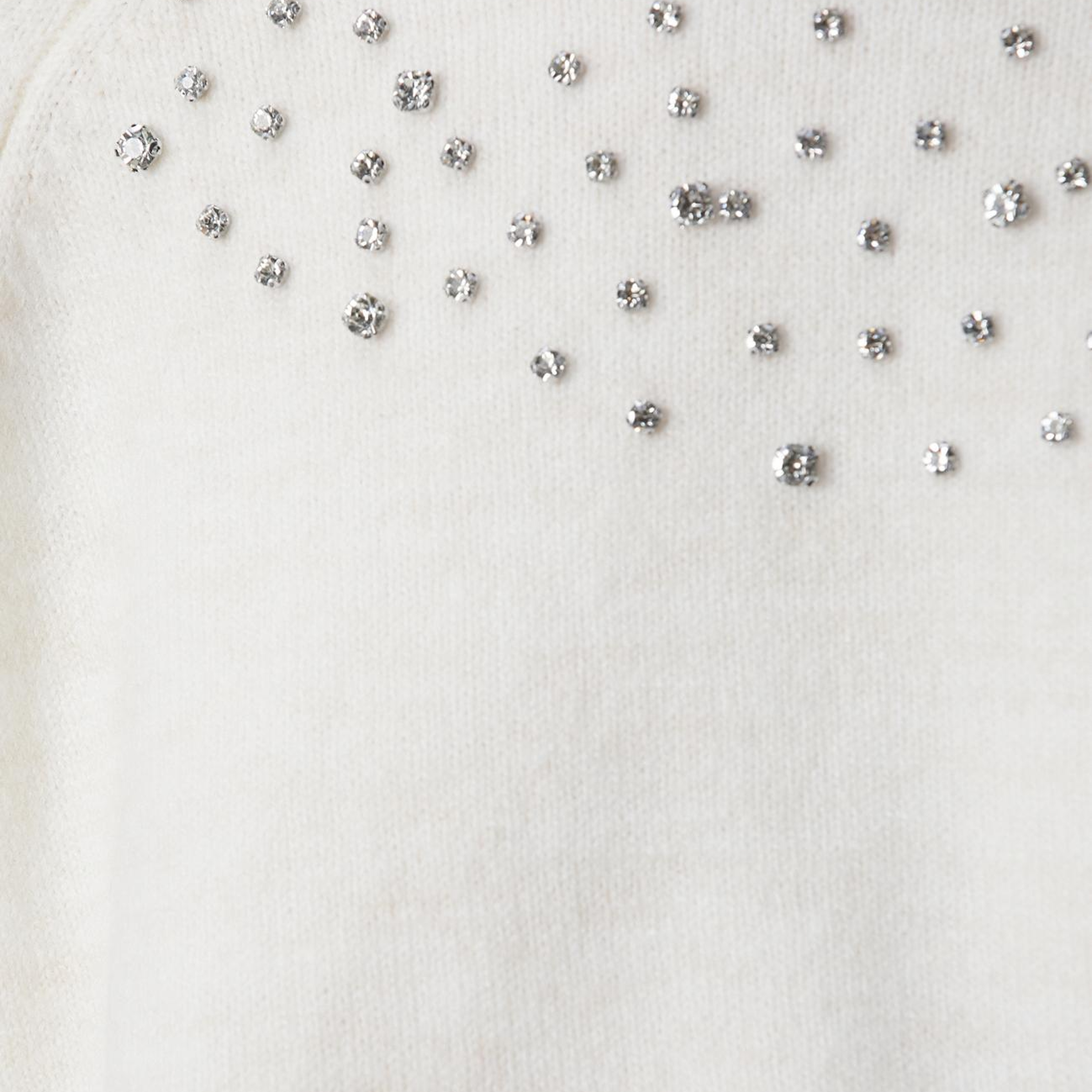 Network Kadın Kırık Beyaz Bisiklet Yaka Taş İşlemeli Kazak