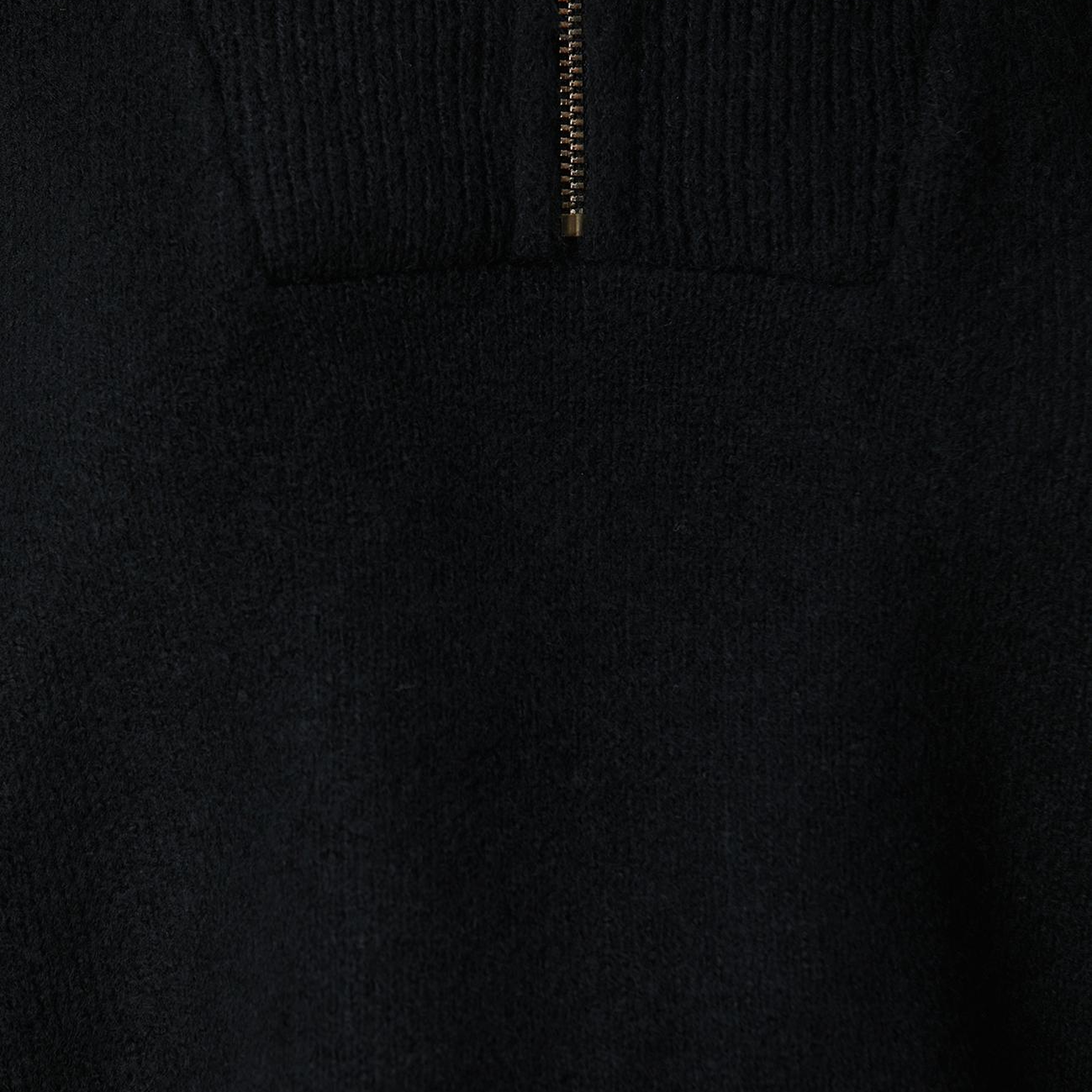 Network Kadın Siyah Dik Yaka Fermuarlı Uzun Kol Kazak