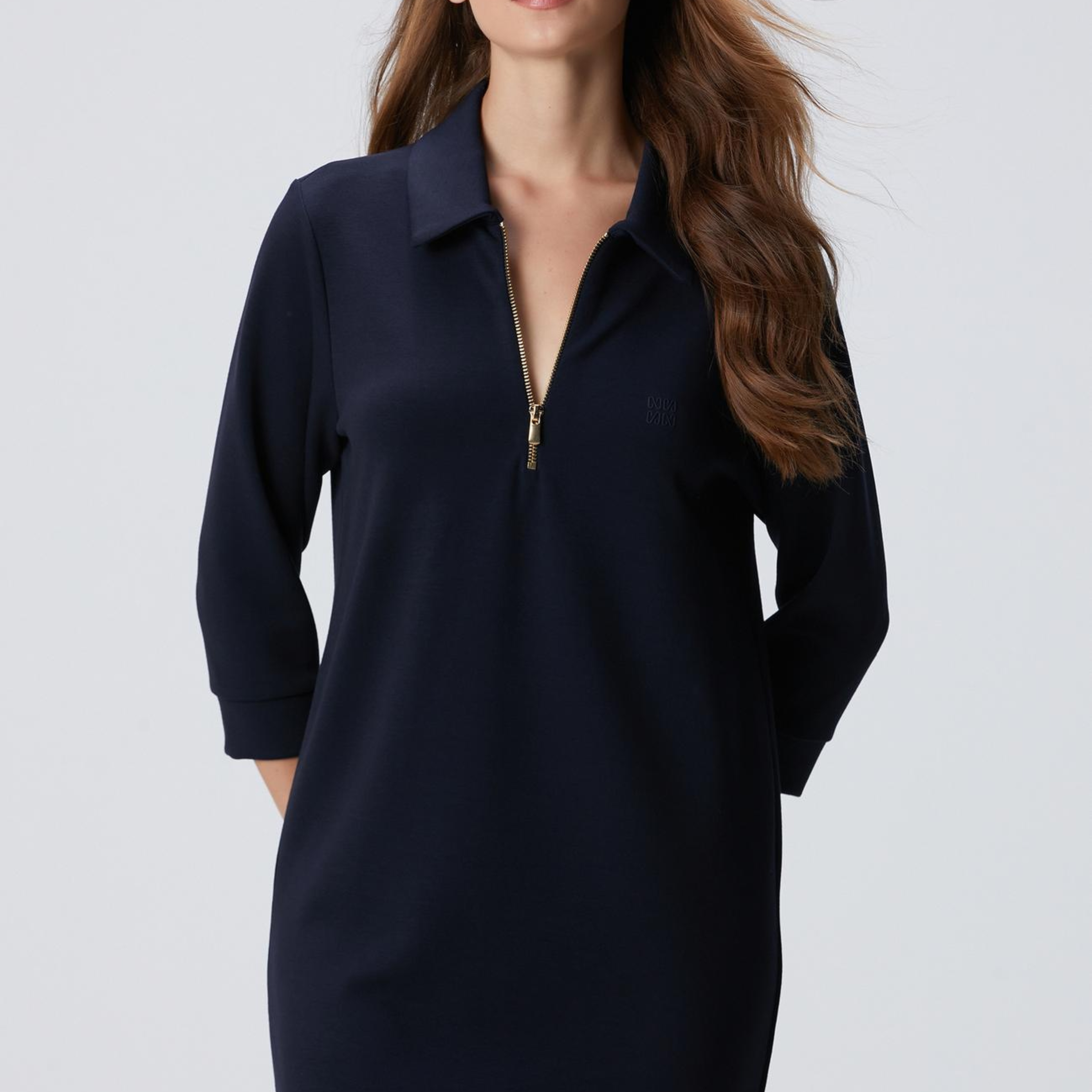 Network Kadın Lacivert Polo Örme Elbise