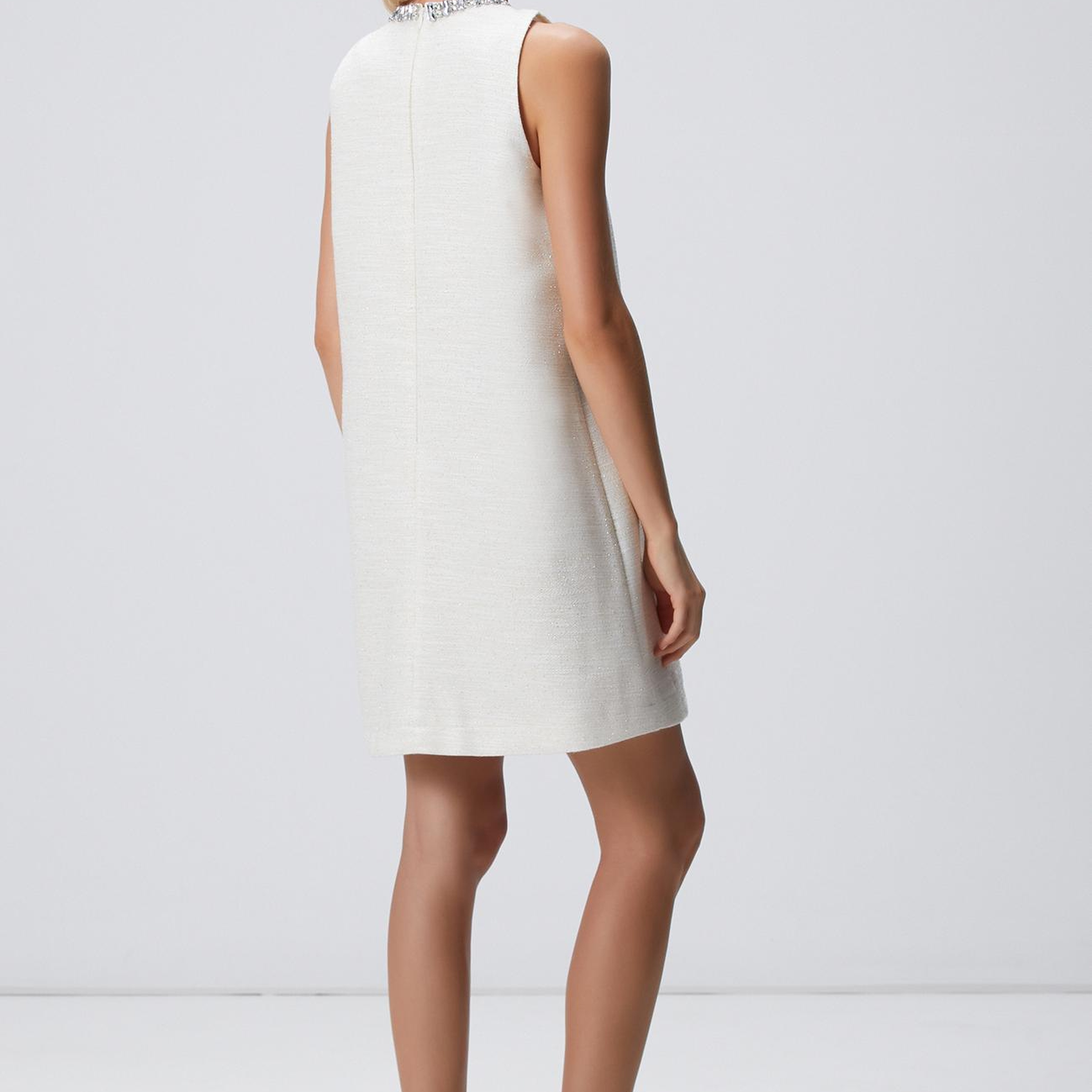 Network Kadın Kırık Beyaz Mini Tweed Elbise