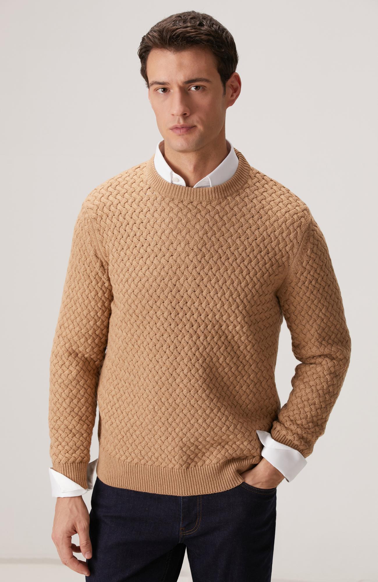 Network Erkek Camel Yün Karışımlı Kazak