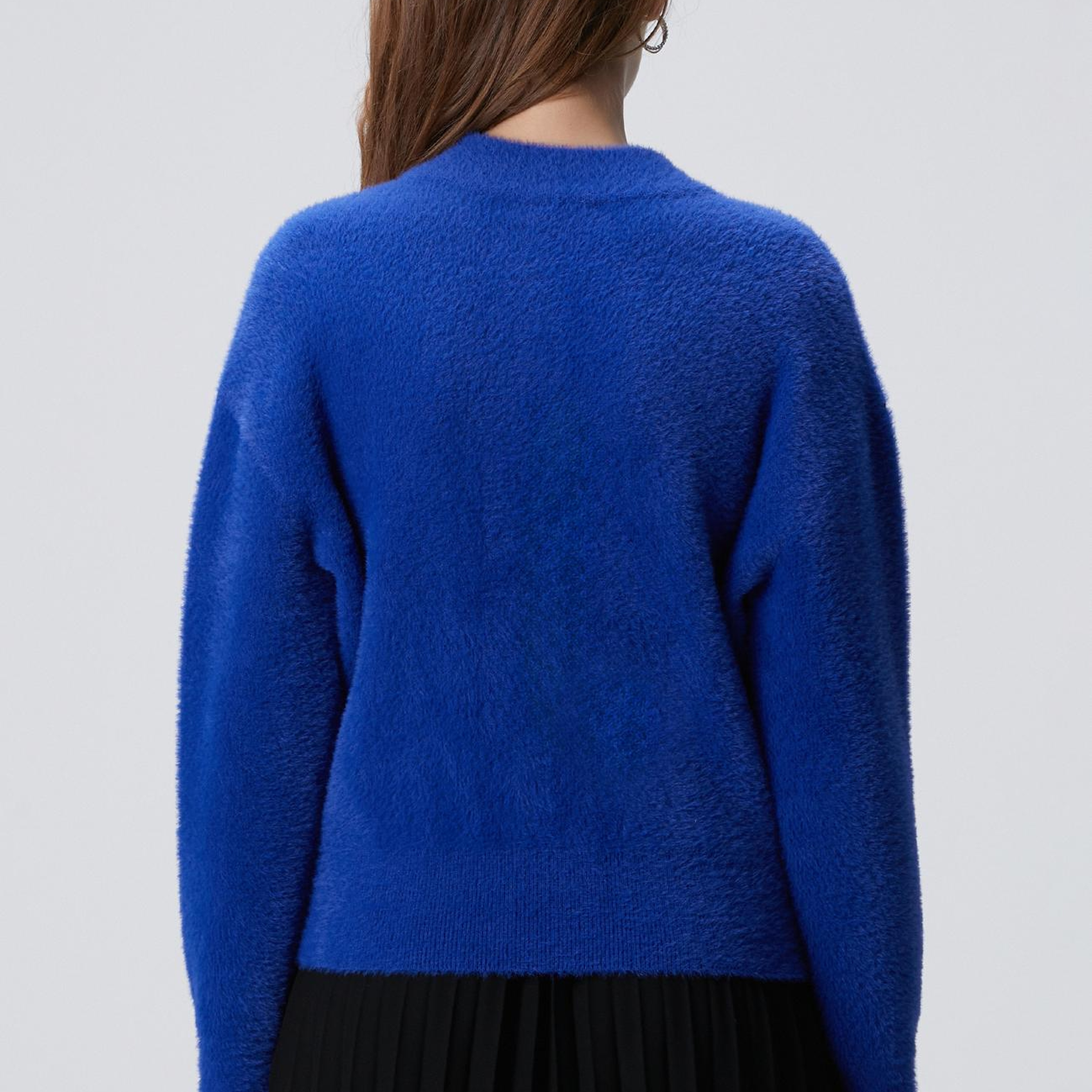 Network Kadın Saks Yumuşak Dokulu Triko Kazak