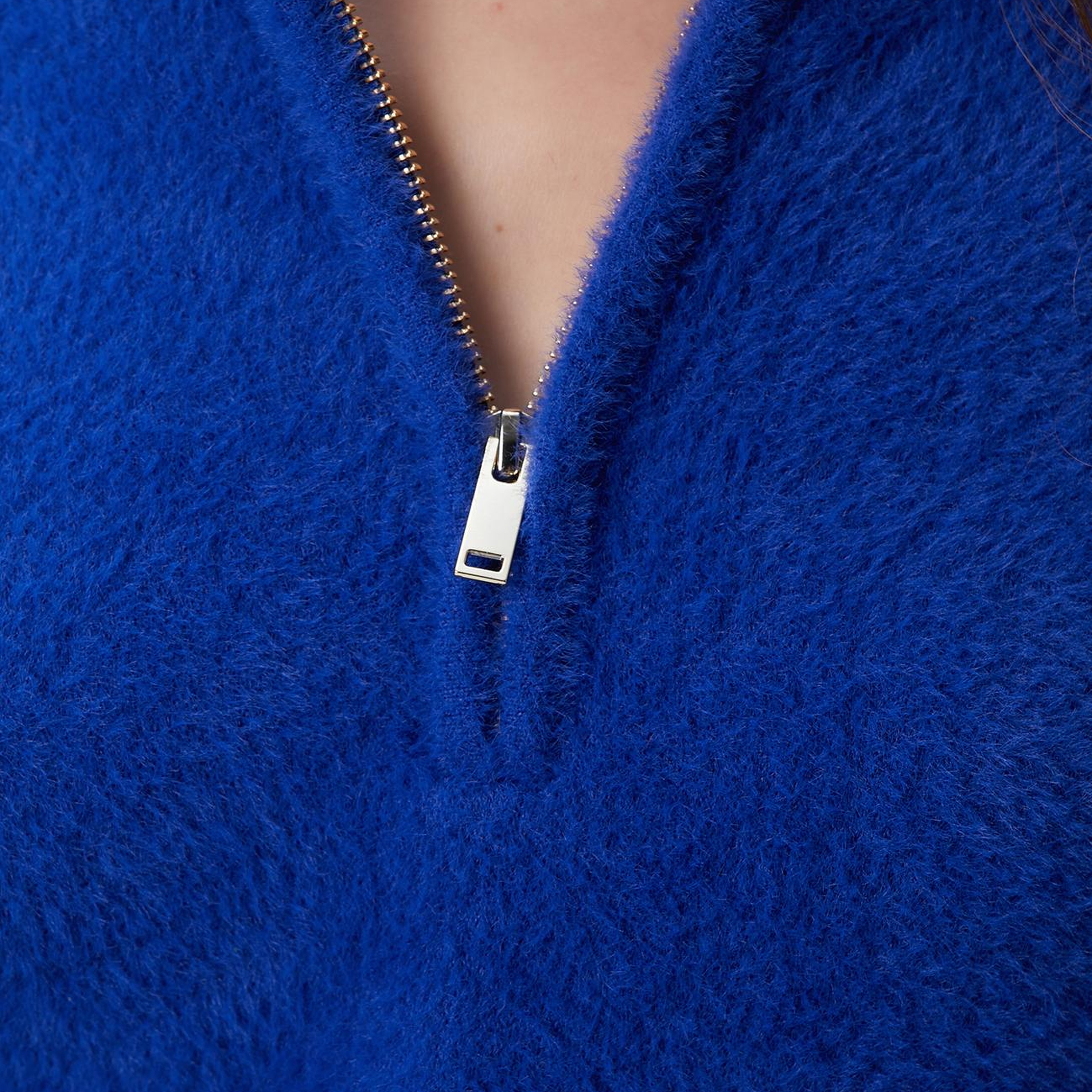 Network Kadın Saks Yumuşak Dokulu Triko Kazak