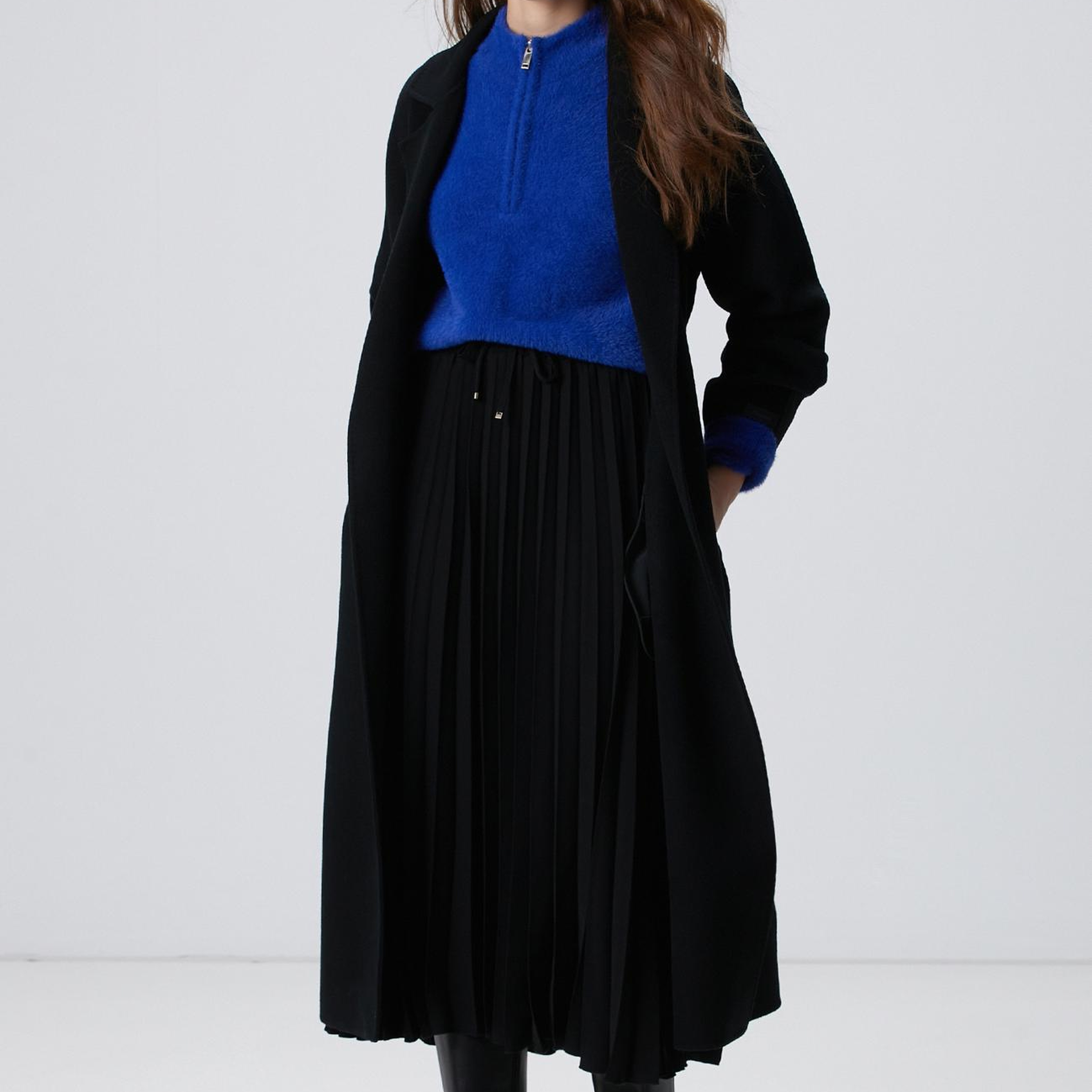 Network Kadın Saks Yumuşak Dokulu Triko Kazak