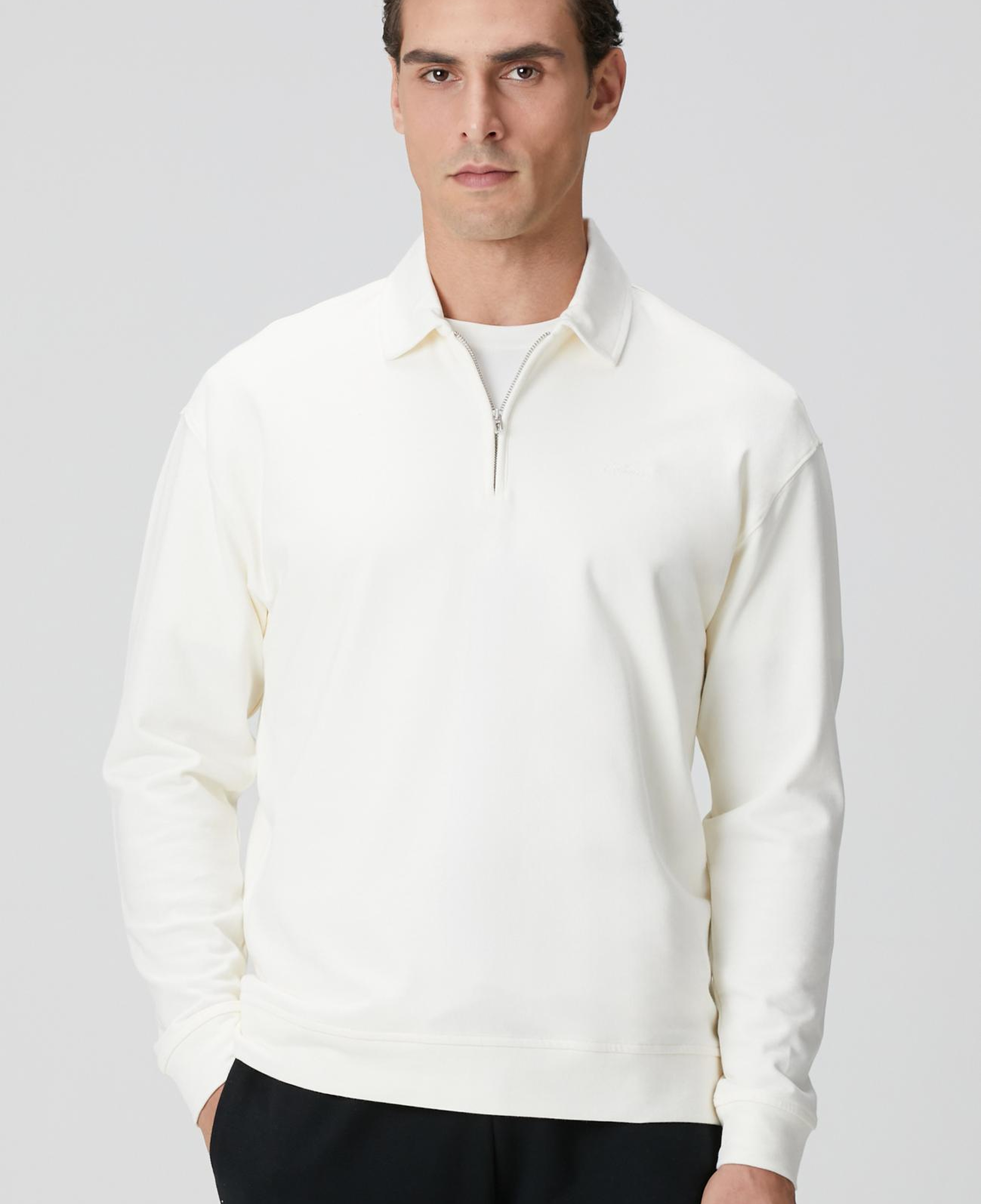 Network Erkek Kırık Beyaz Sweatshirt