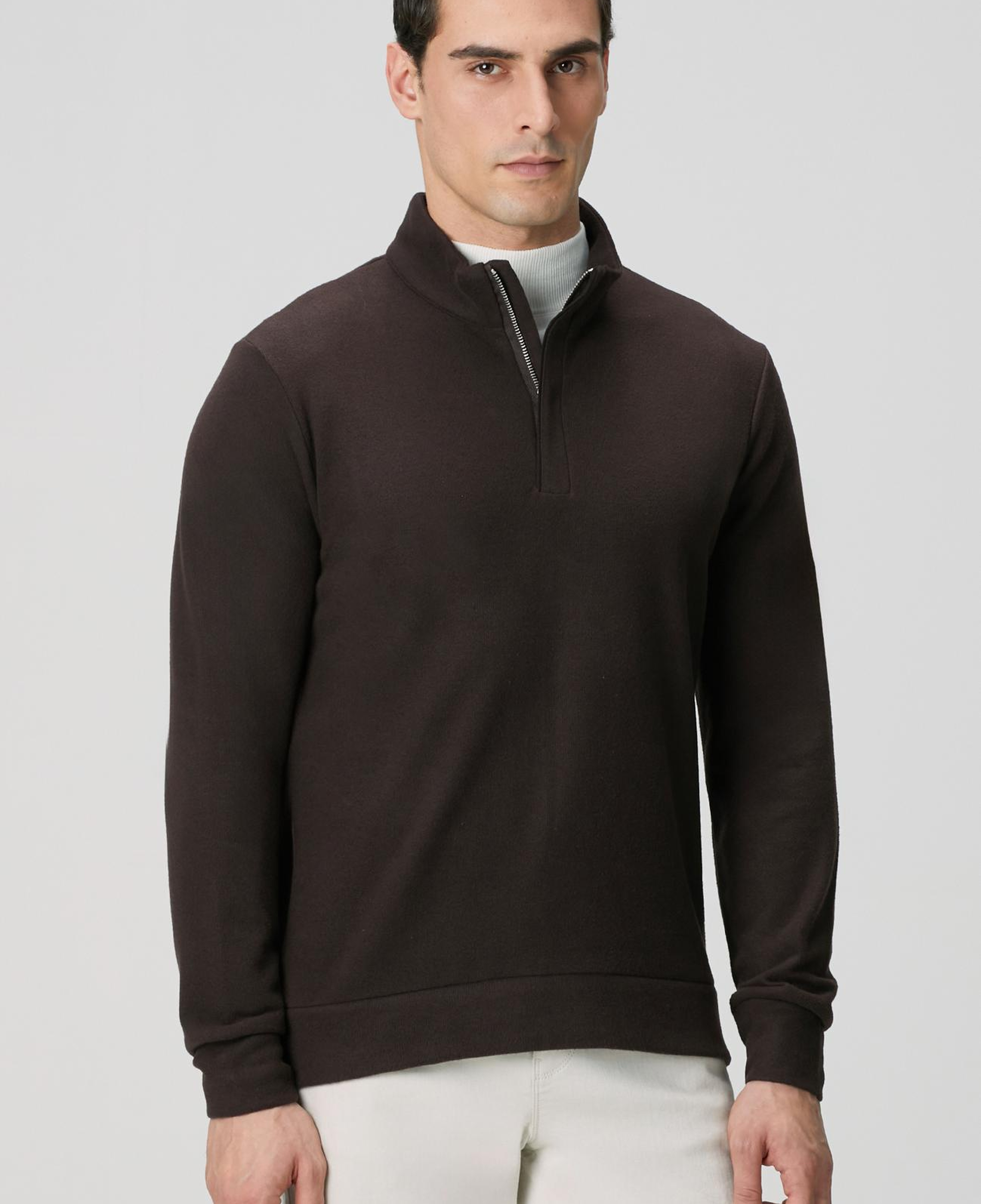 Network Erkek Acı Kahve Süet Garni Detaylı Sweatshirt