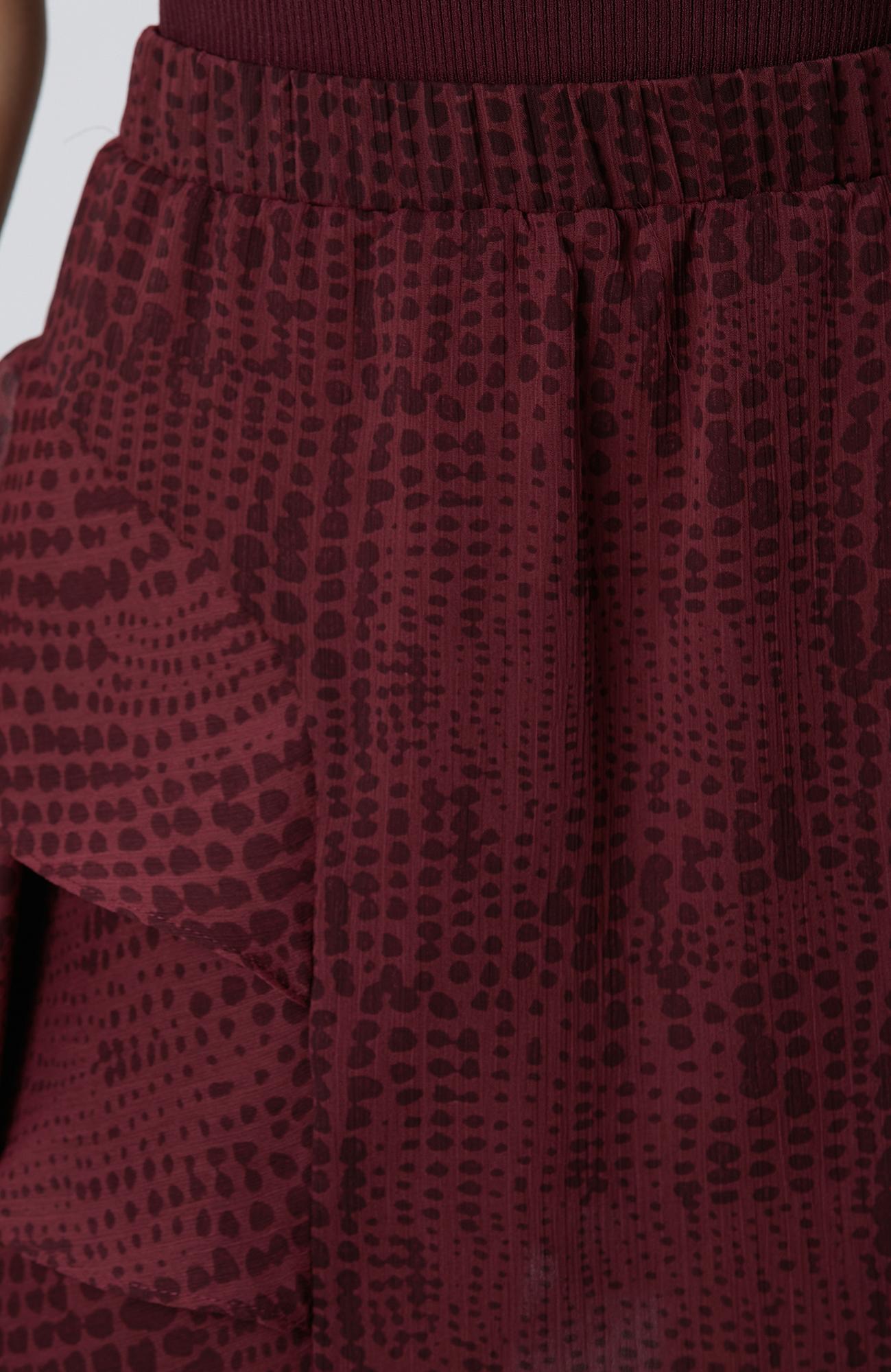 Network Kadın Bordo Desenli Mini Şifon Etek