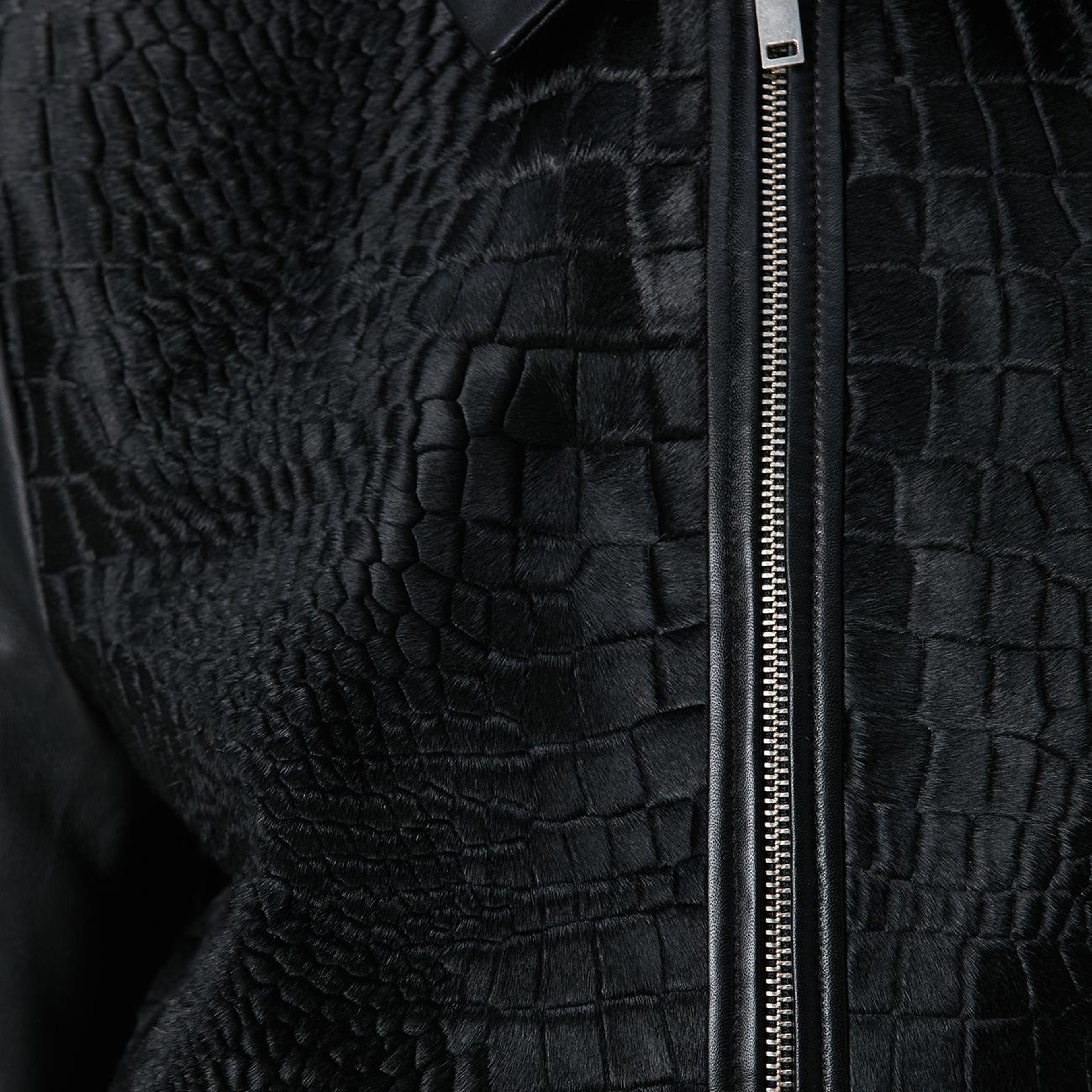 Network Kadın Limited Siyah Kroko Desenli Deri Mont