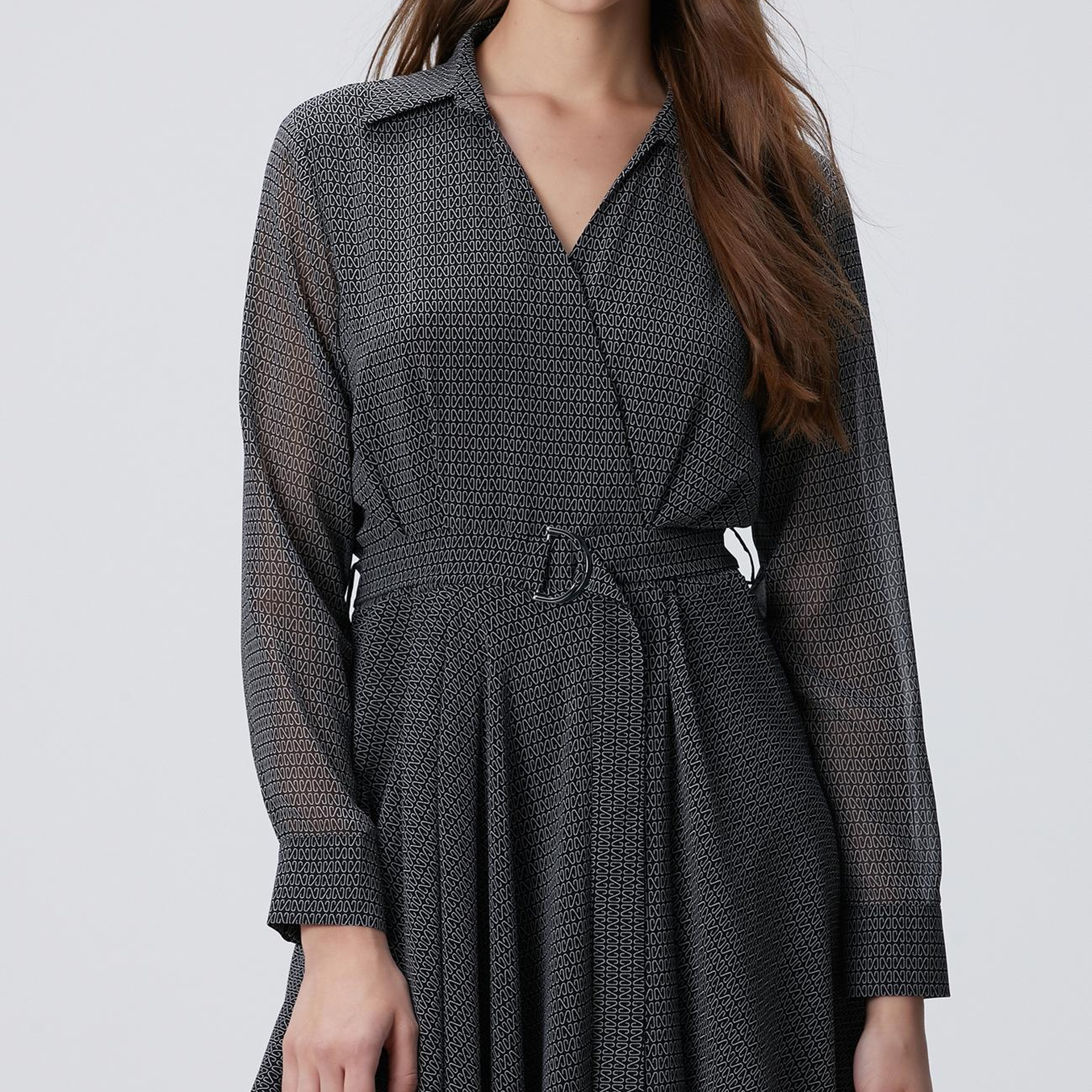 Network Kadın Siyah N Logolu Elbise