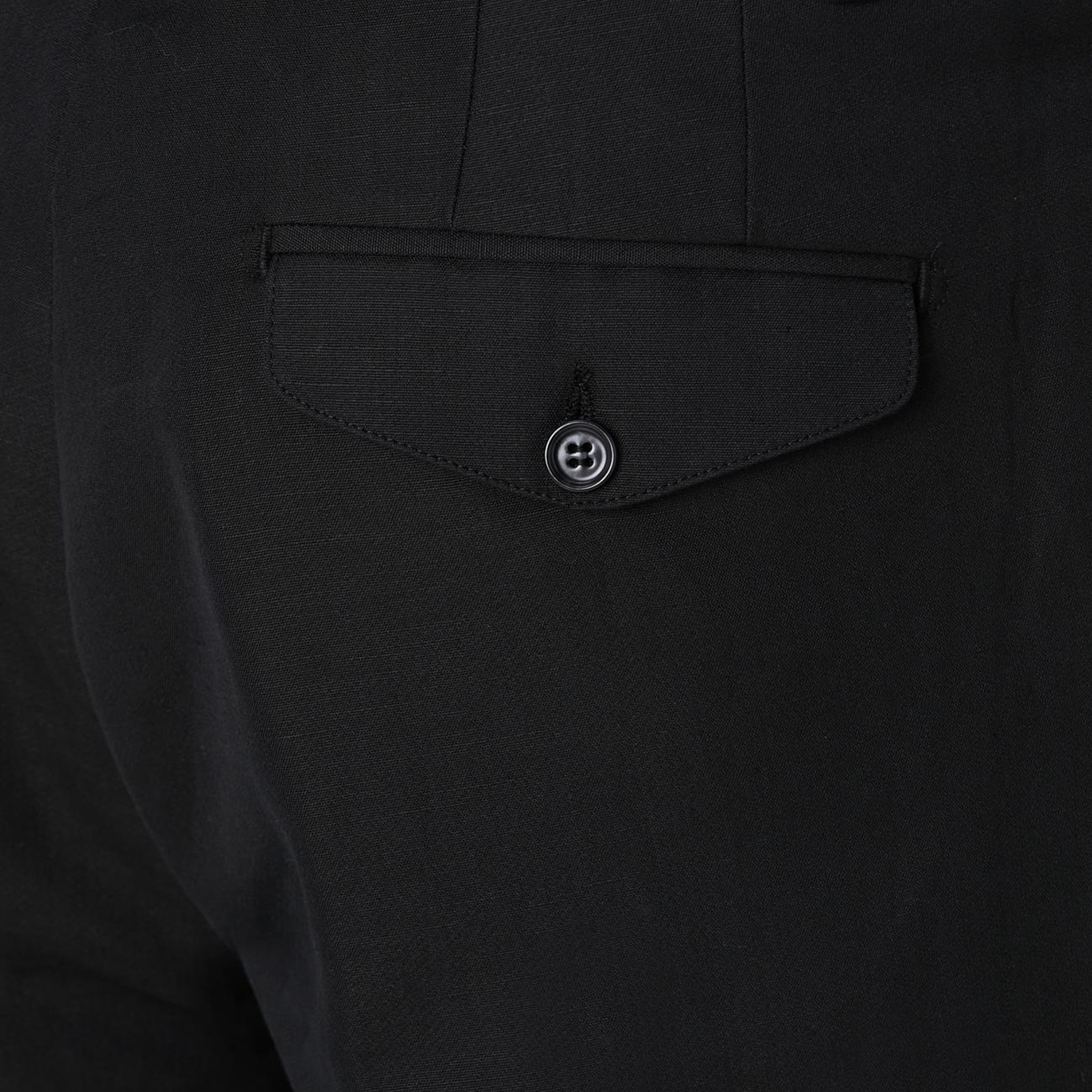 Network Erkek Siyah Diyagonal Desenli Keten Karışımlı Pantolon