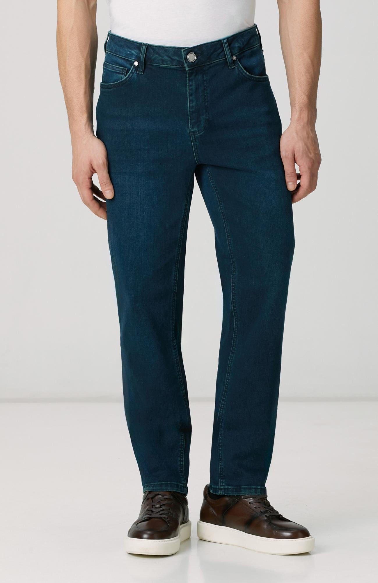 Network Erkek Lacivert Örme Denim Pantolon