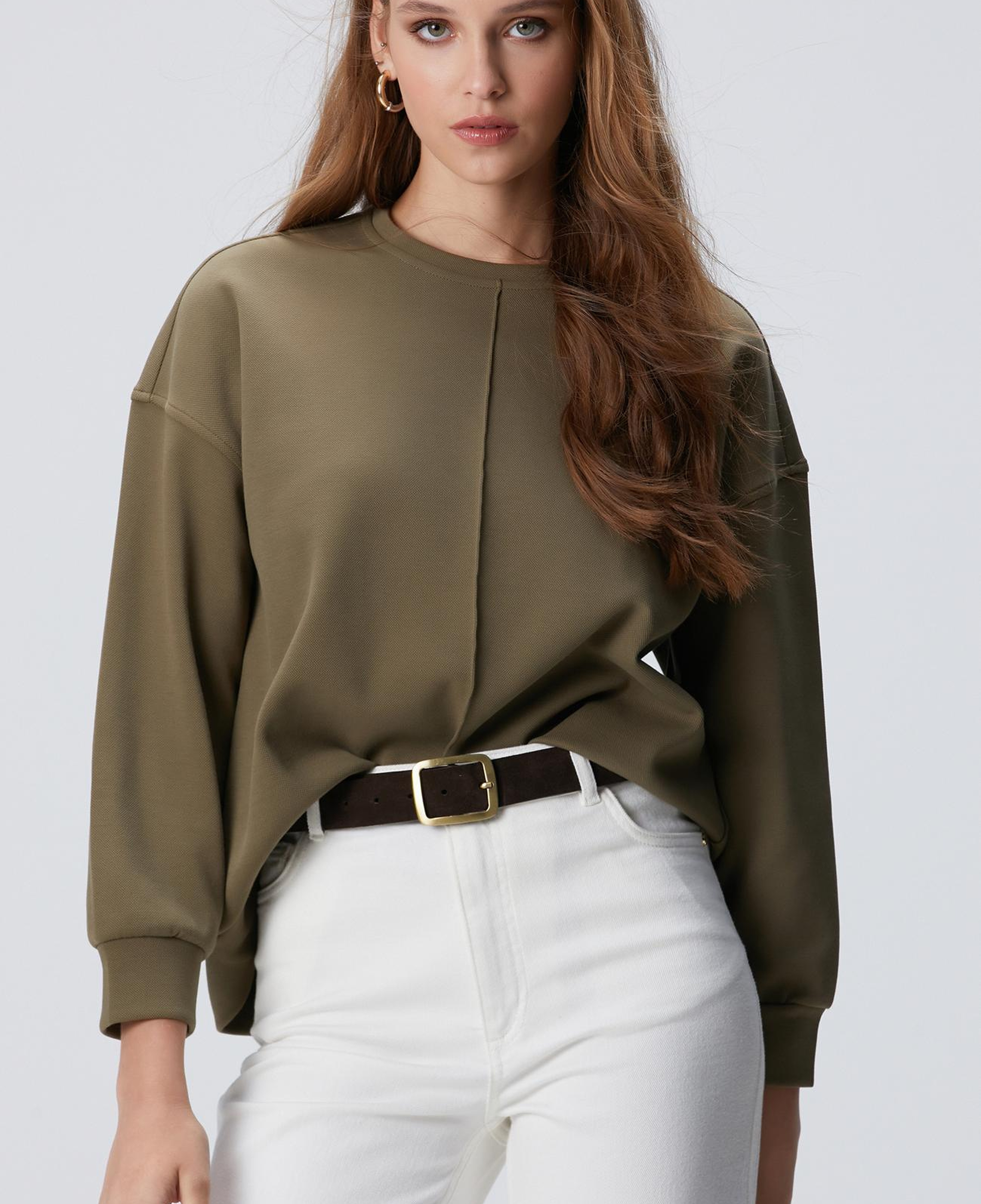 Network Kadın Haki Sweatshirt