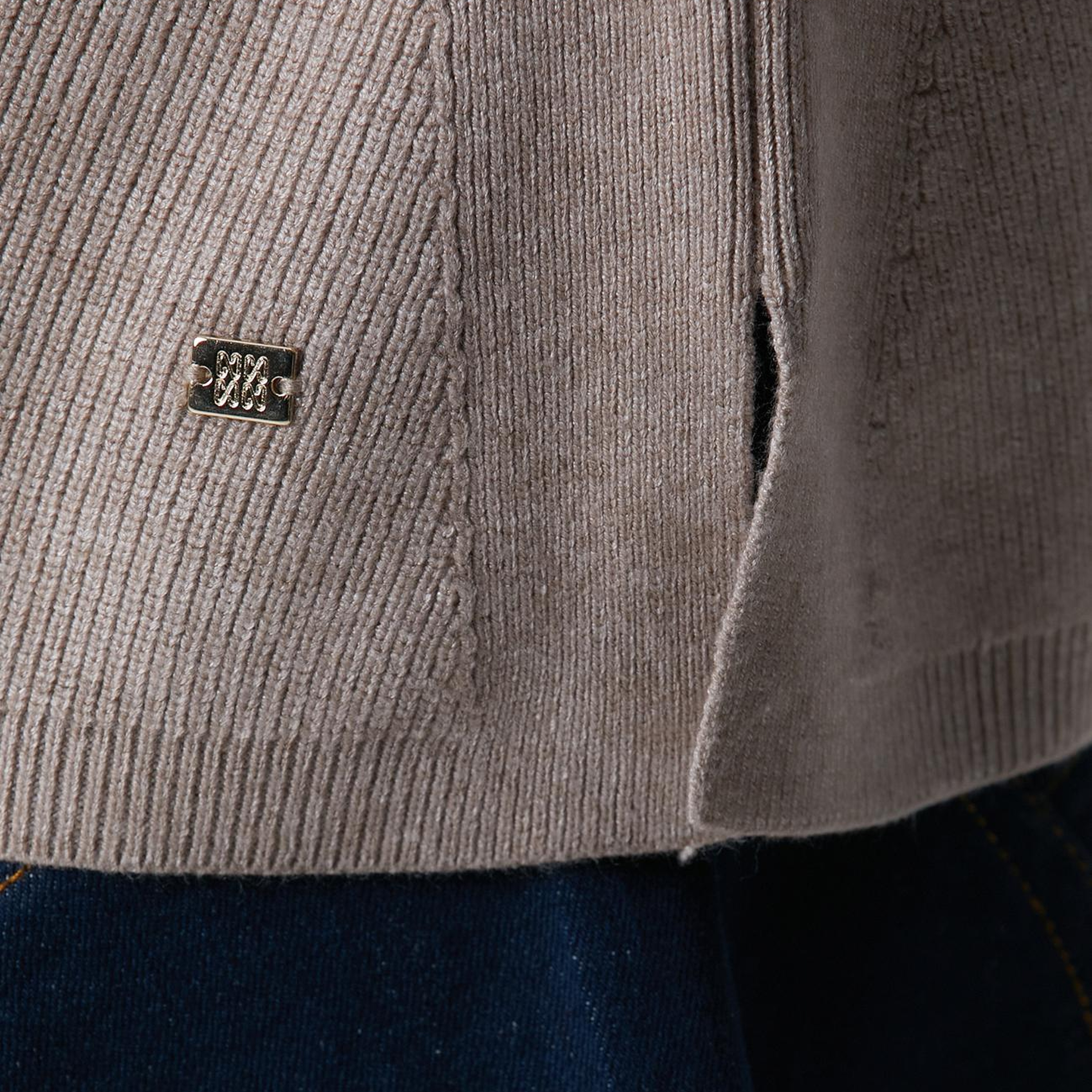 Network Kadın Vizon Verev Desen Örgü Kapüşonlu Kolsuz Kazak