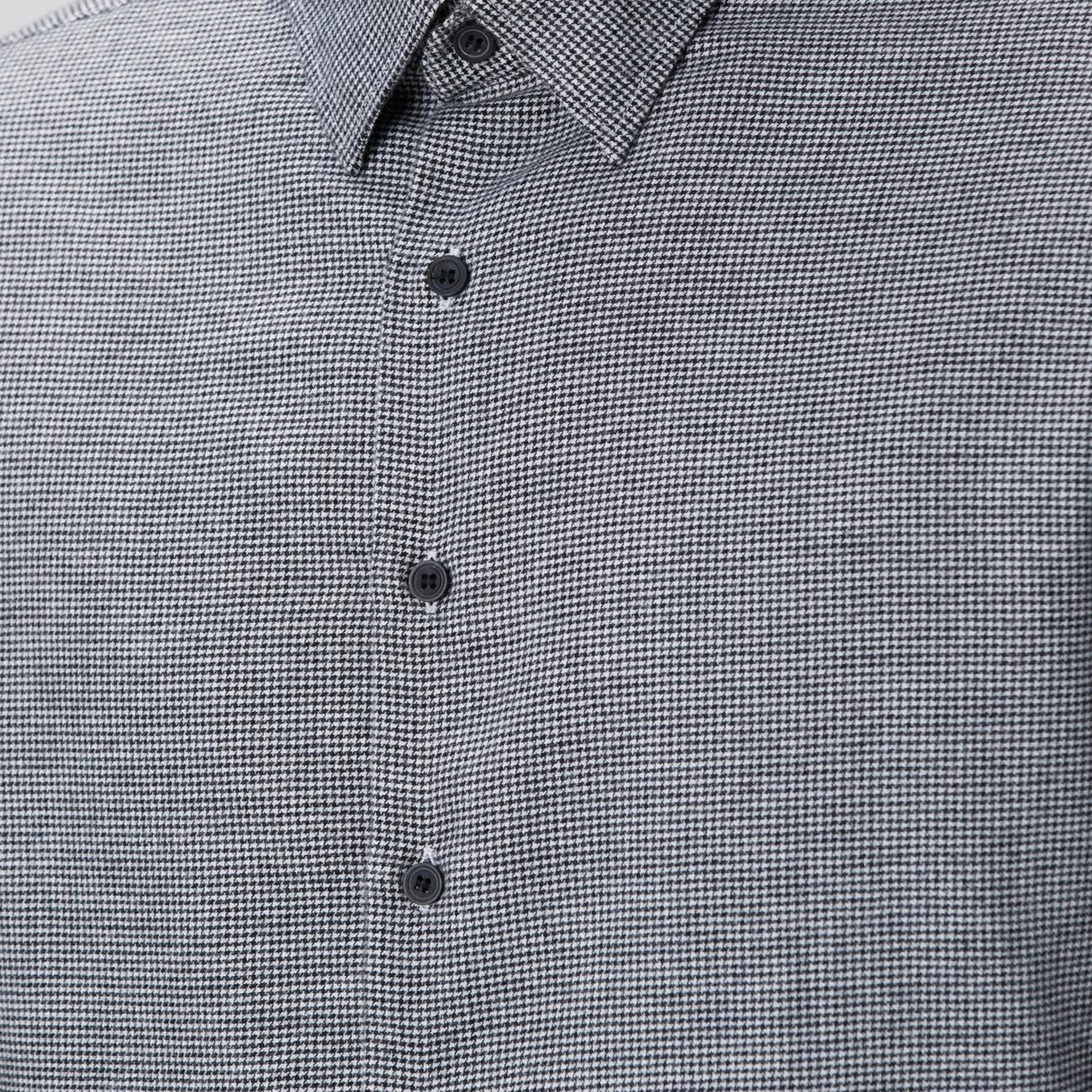 Network Erkek Siyah Beyaz Kaz Ayağı Desenli Gömlek