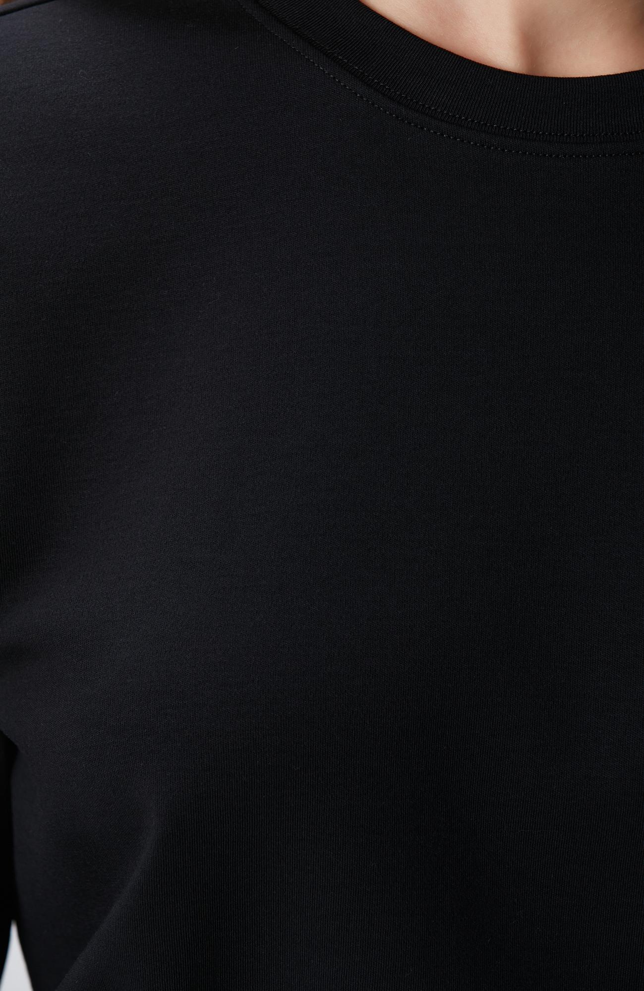 Network Kadın Siyah Basic Sweatshirt