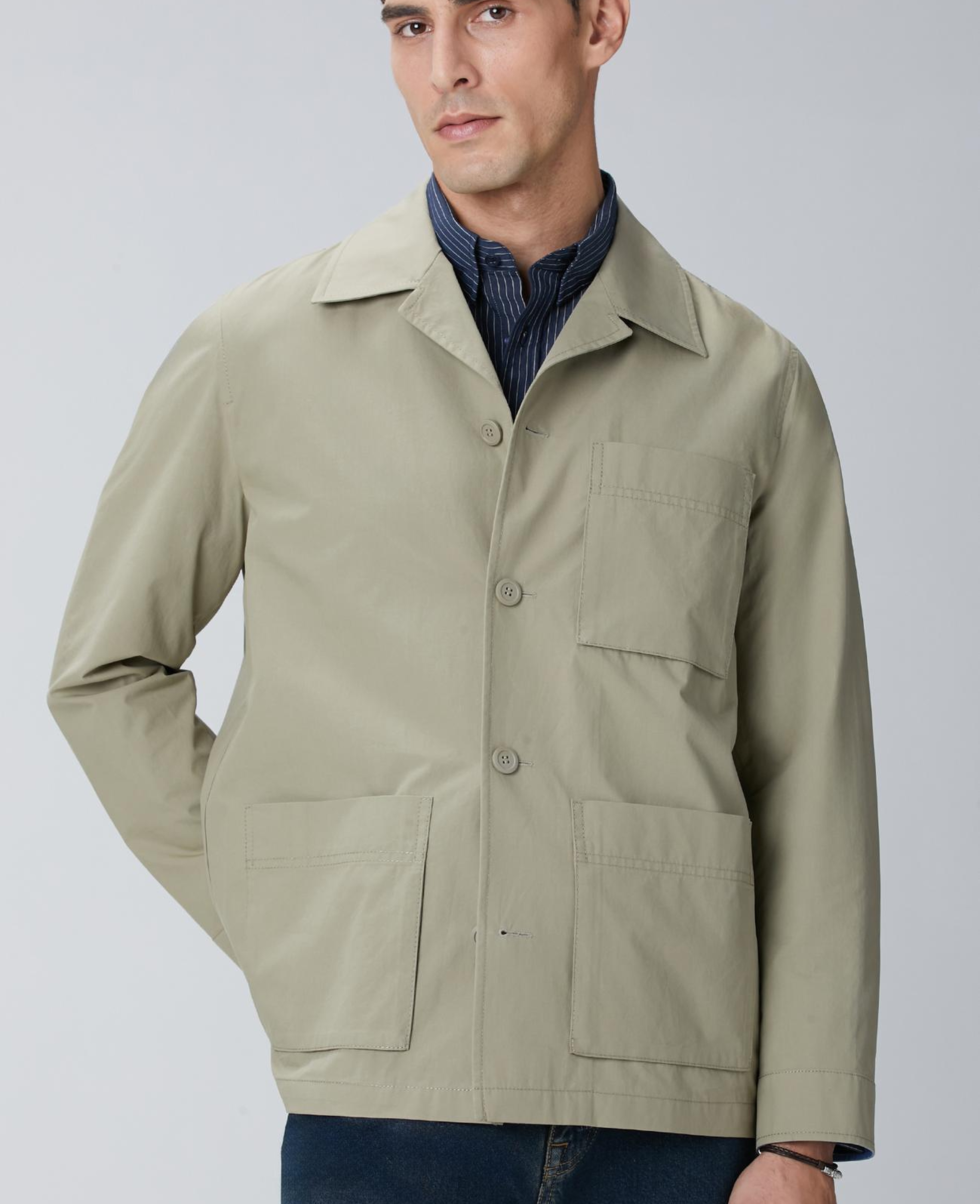 Network Erkek Haki Dış Gömlek