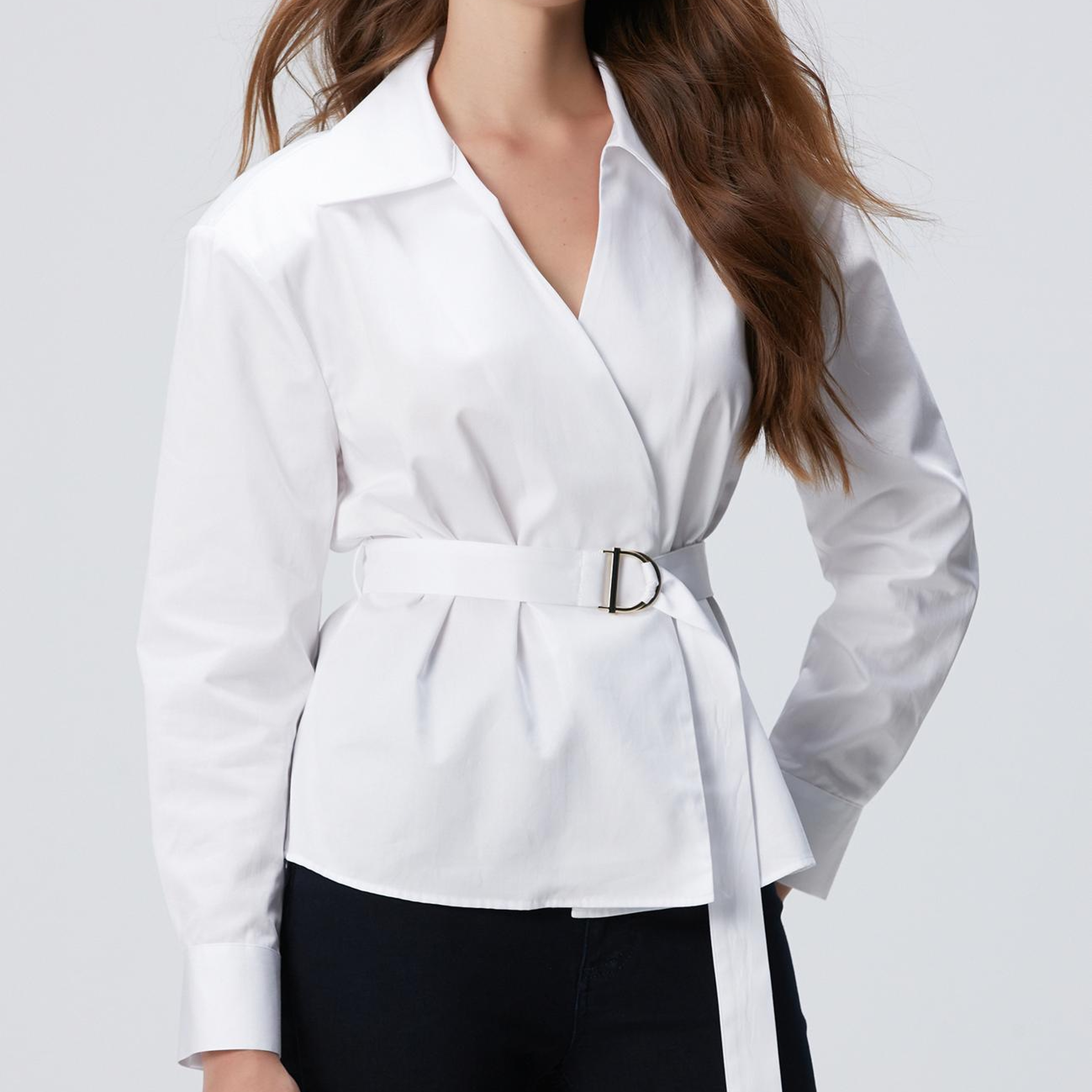 Network Kadın Beyaz Kemerli Bluz