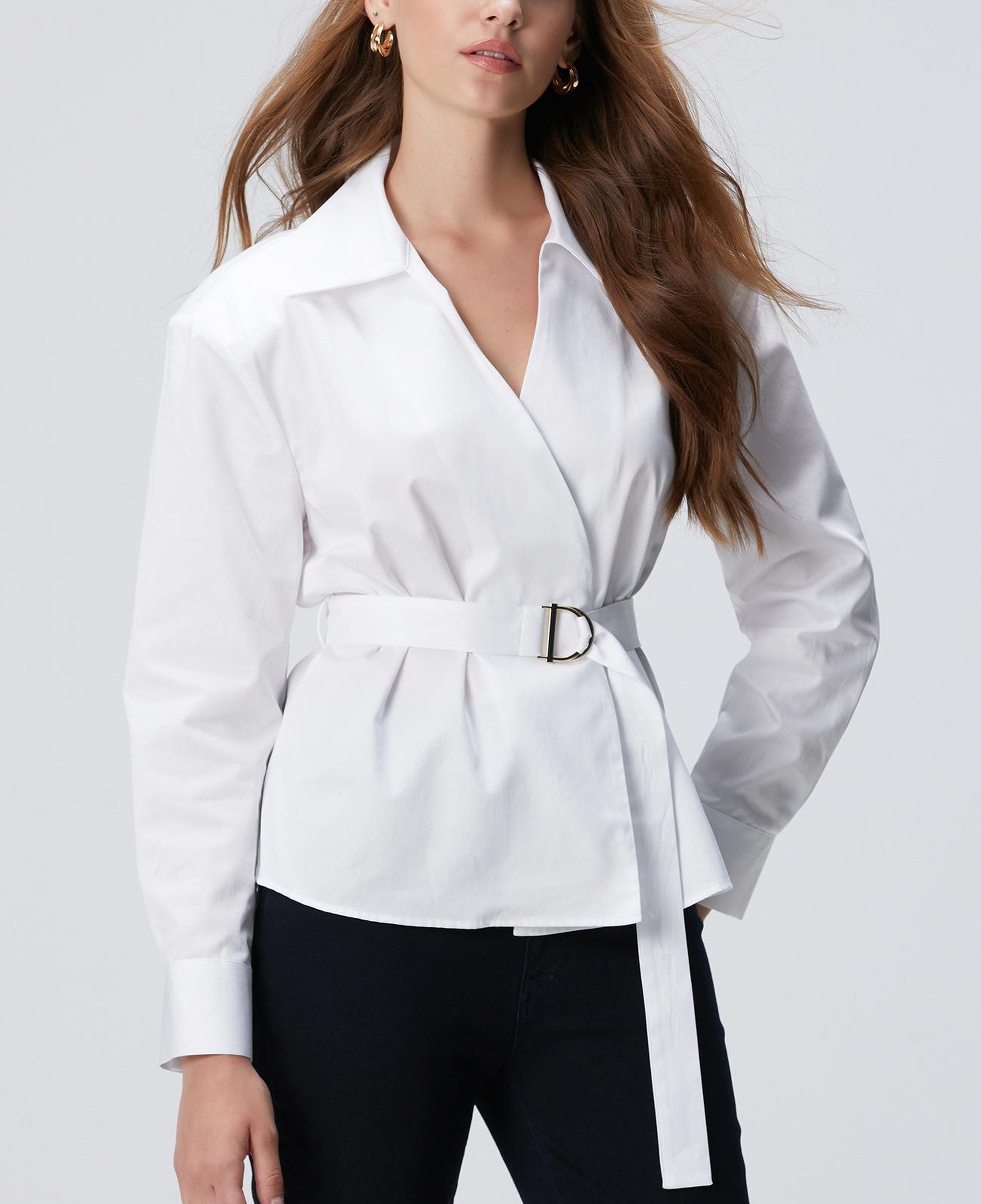 Network Kadın Beyaz Kemerli Bluz