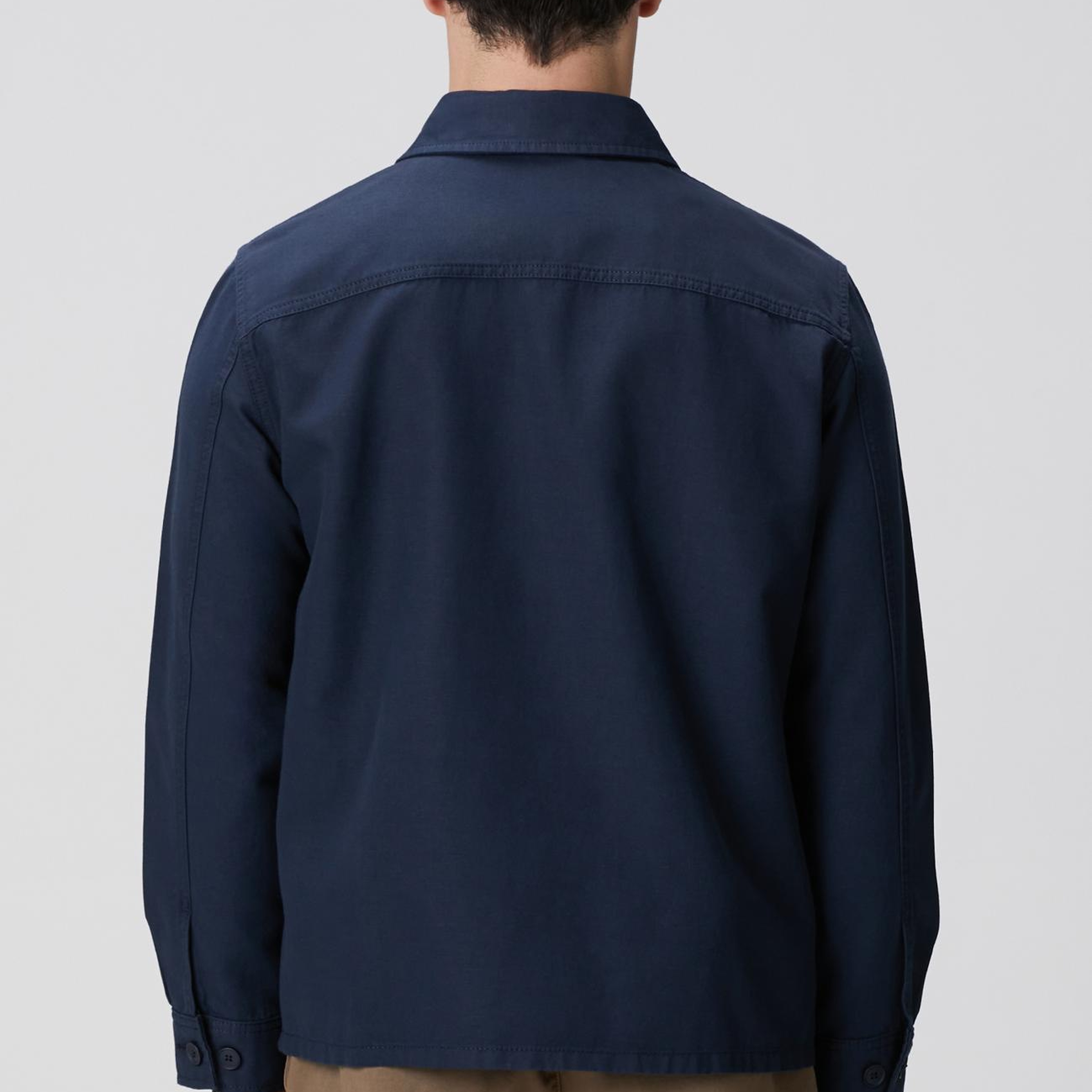 Network Erkek Lacivert Keten Karışımlı Dış Gömlek