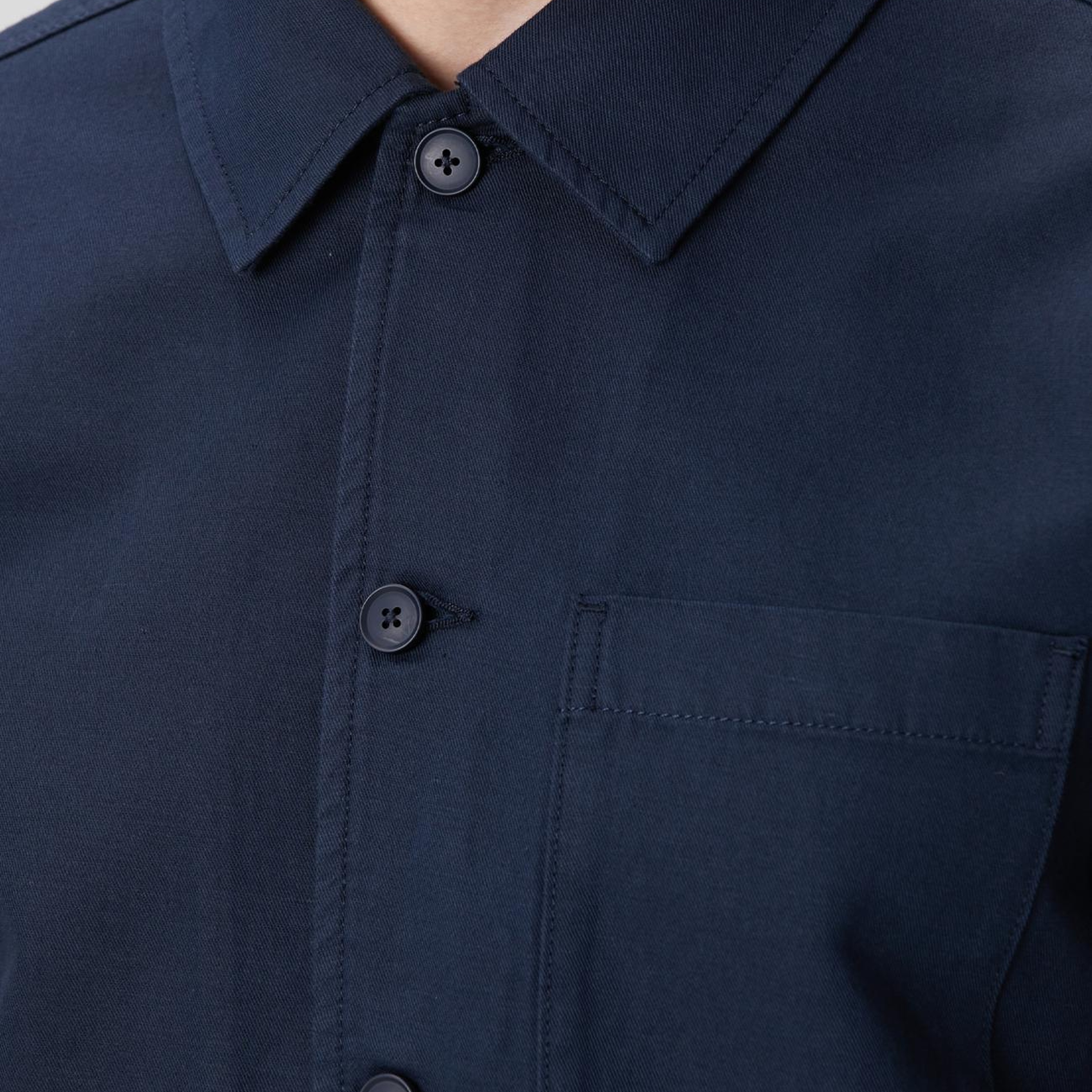 Network Erkek Lacivert Keten Karışımlı Dış Gömlek