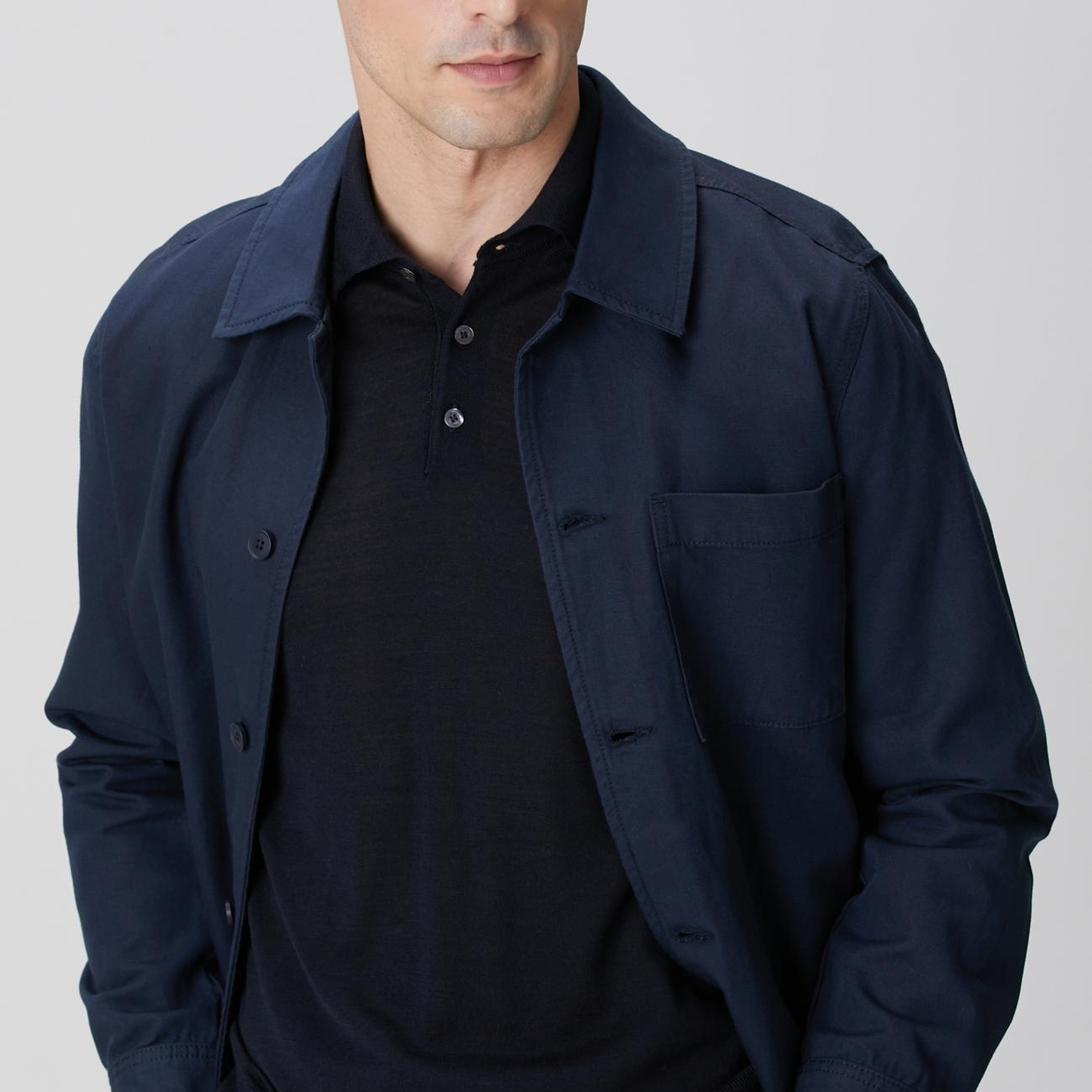 Network Erkek Lacivert Keten Karışımlı Dış Gömlek