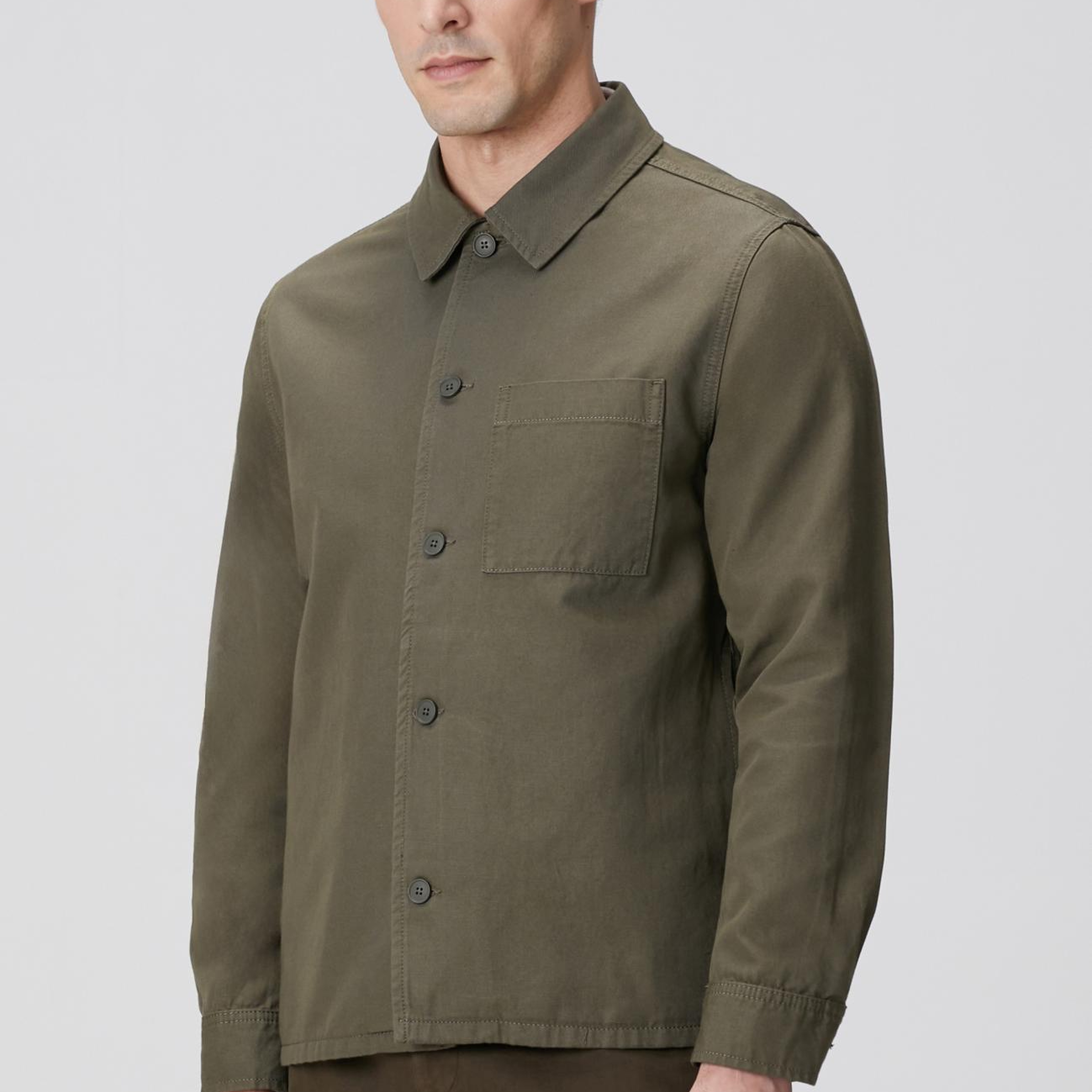 Network Erkek Haki Keten Karışımlı Dış Gömlek