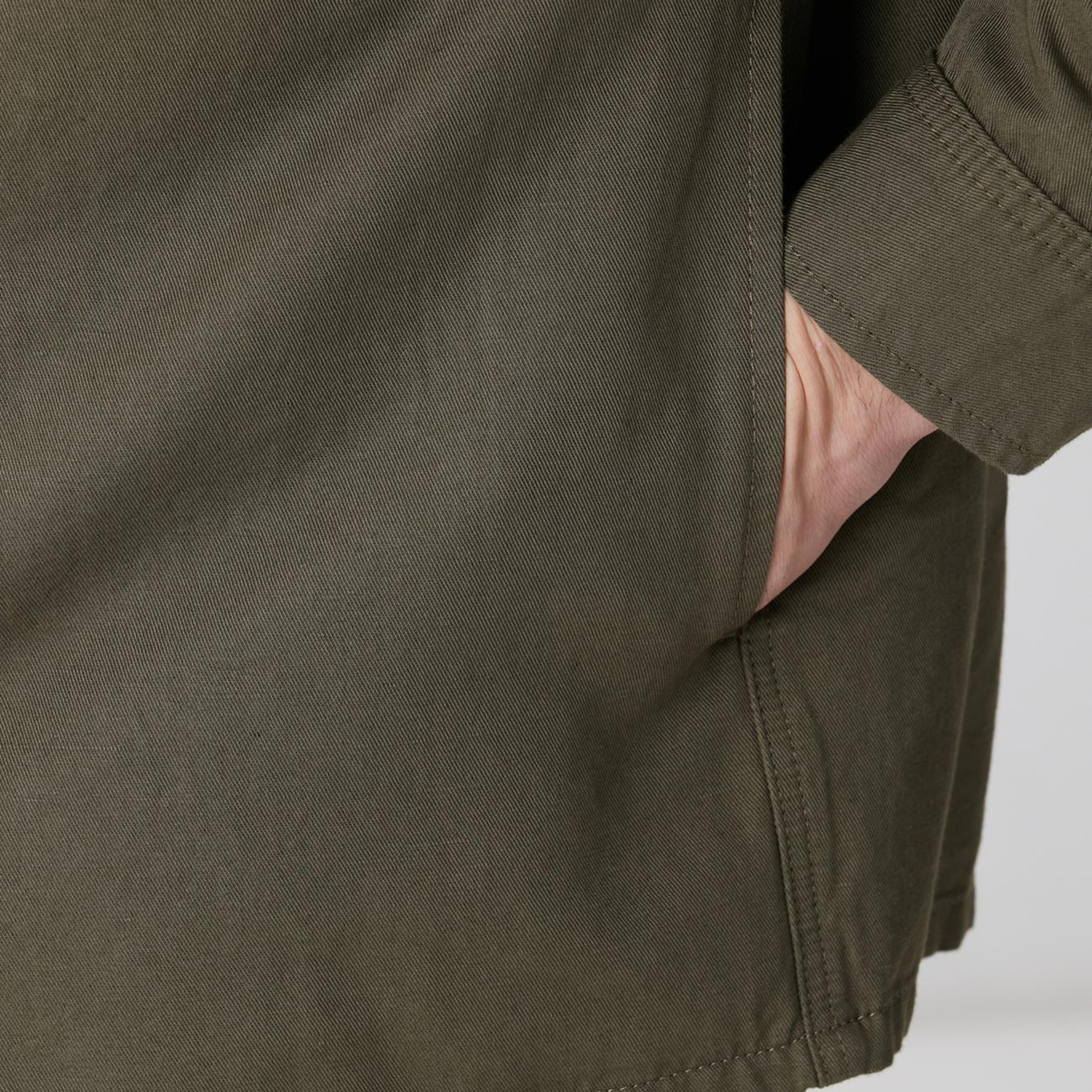 Network Erkek Haki Keten Karışımlı Dış Gömlek