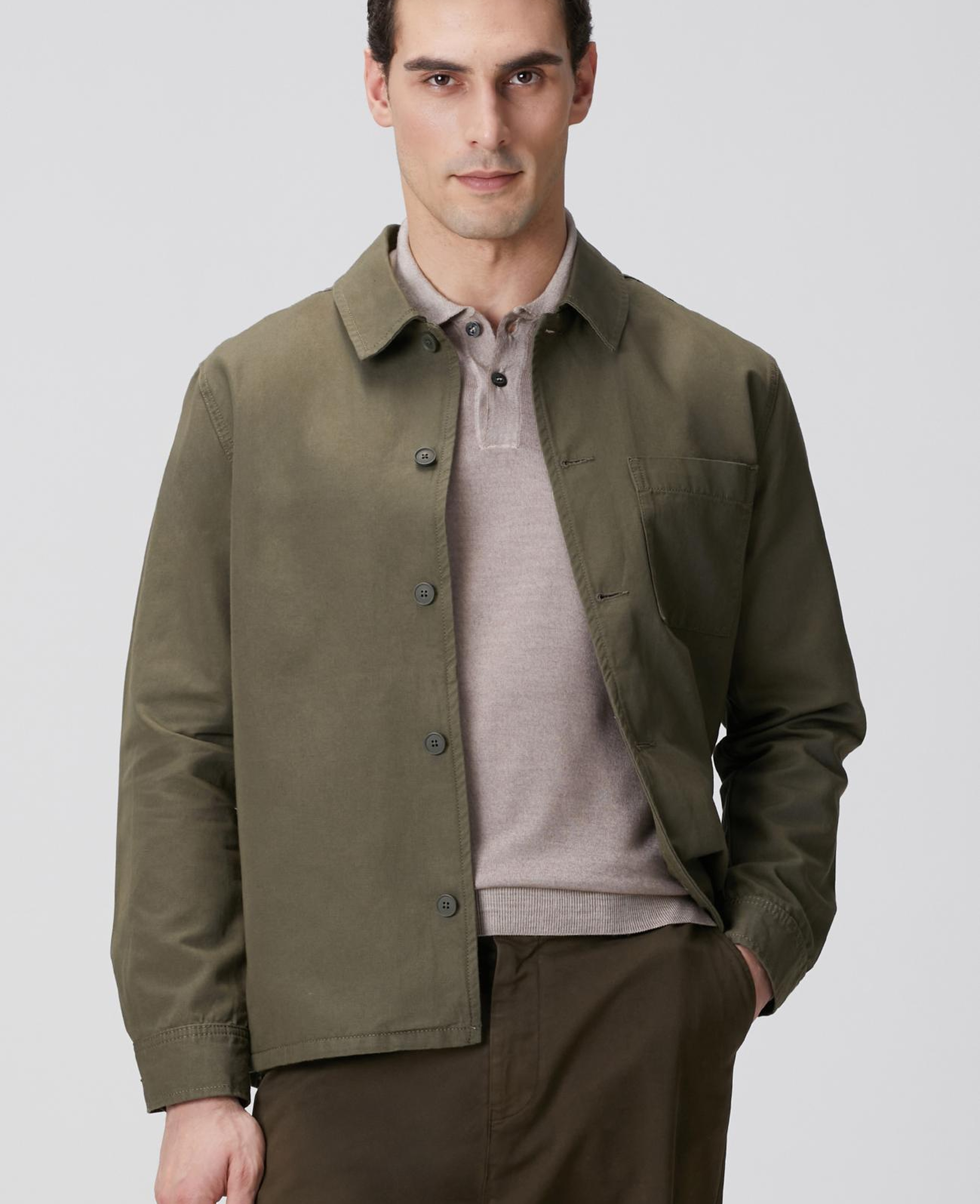Network Erkek Haki Keten Karışımlı Dış Gömlek