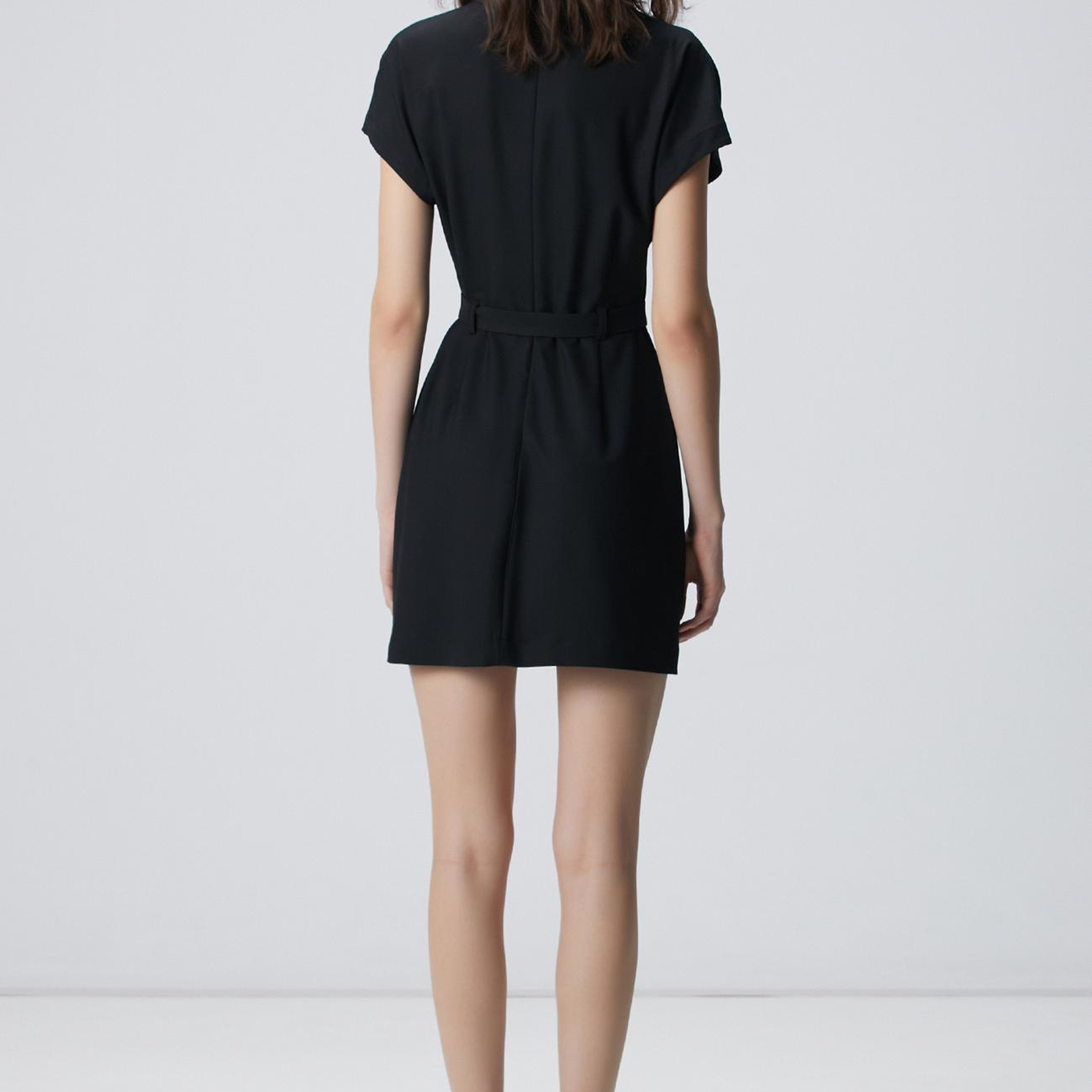 Network Kadın Siyah Kemerli Mini Elbise