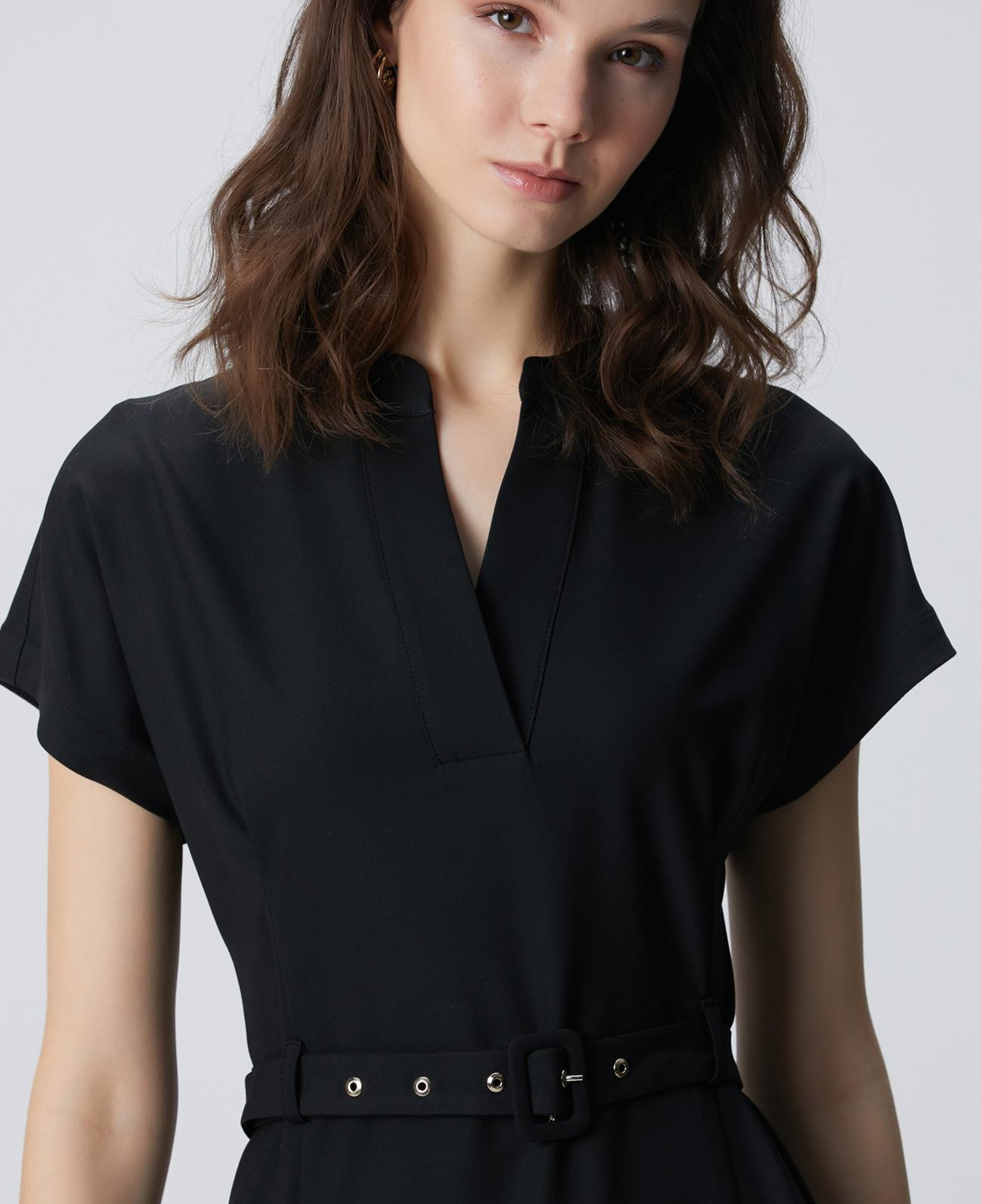 Network Kadın Siyah Kemerli Mini Elbise