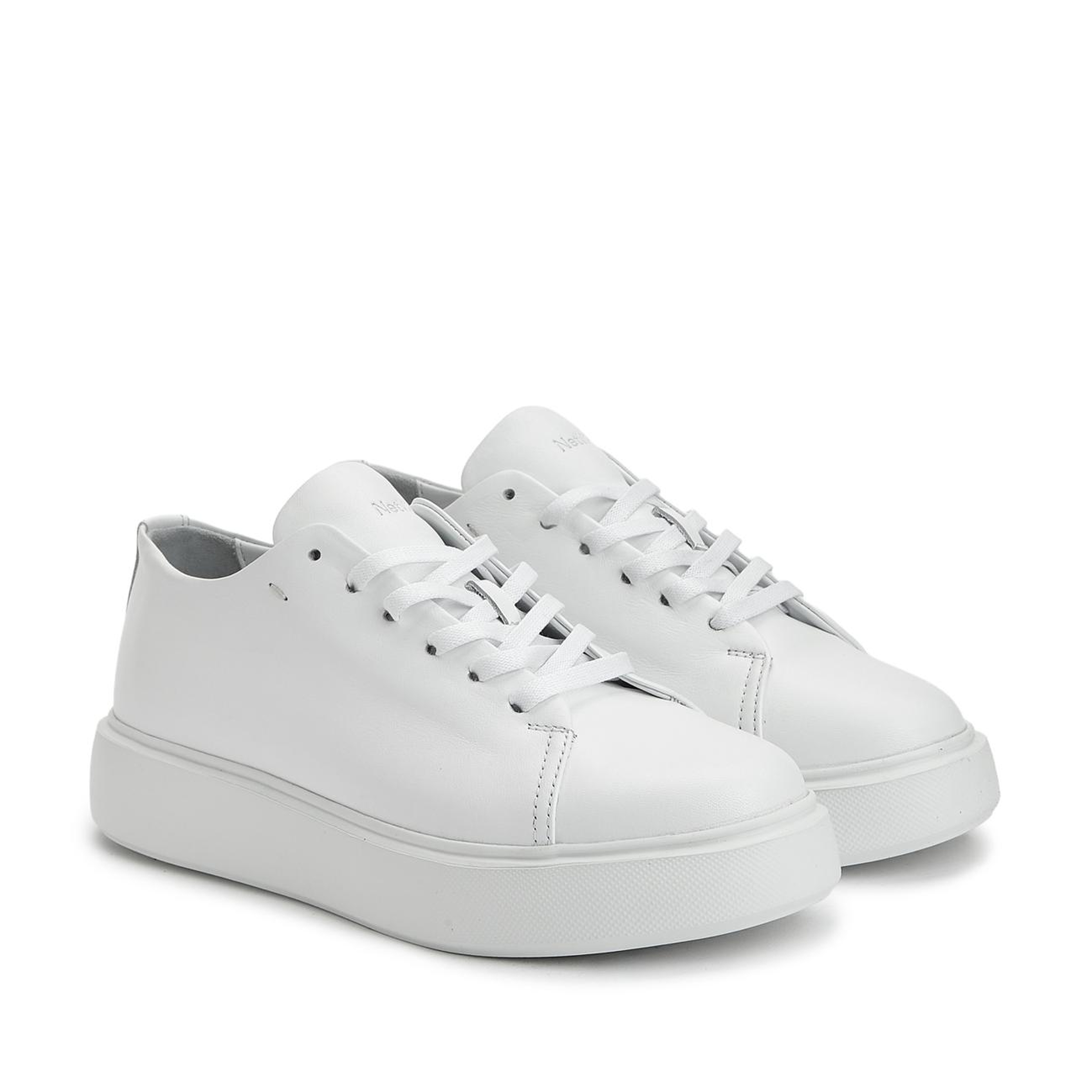 Network Kadın Beyaz Deri Bağcıklı Sneaker