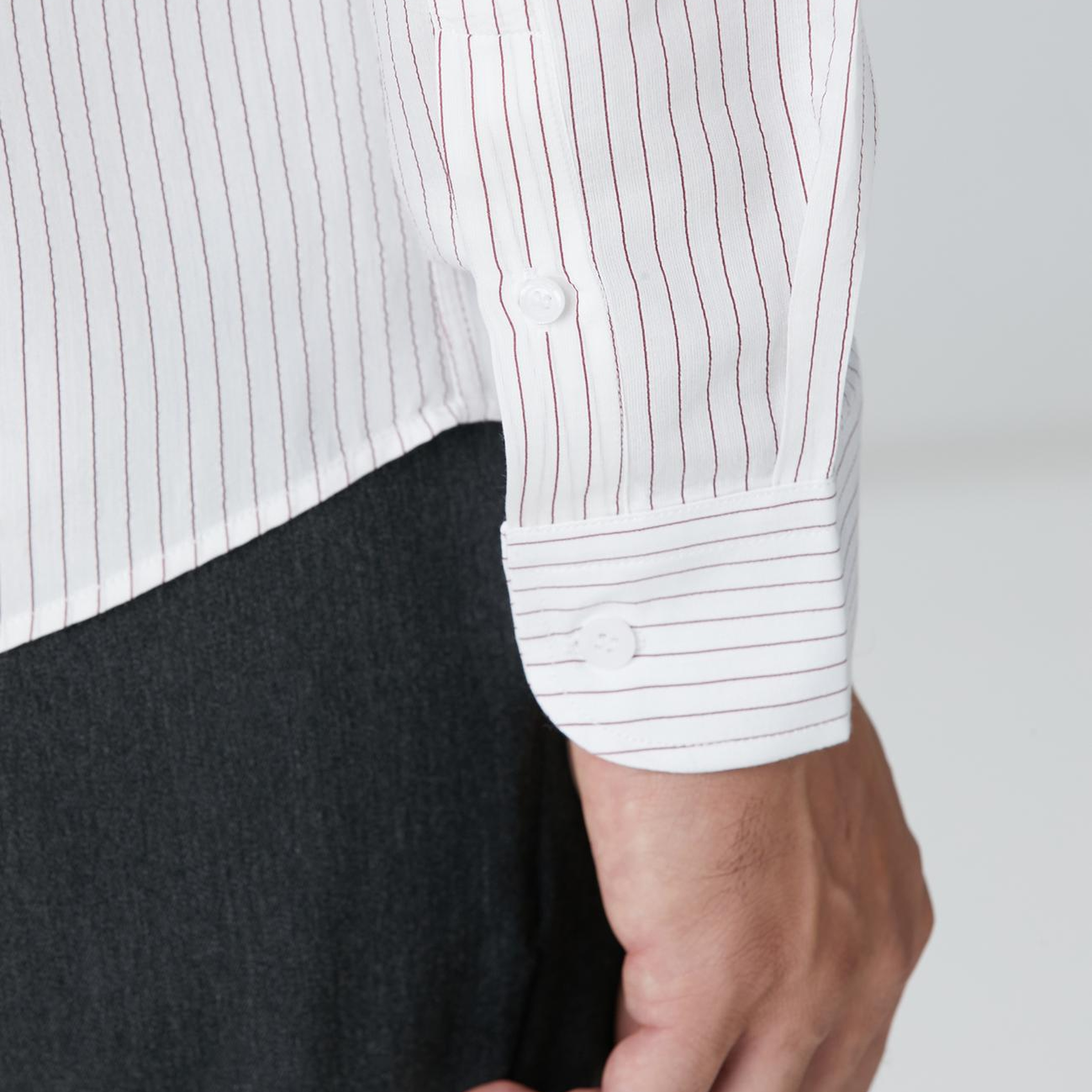 Network Erkek Beyaz Çizgili Gömlek