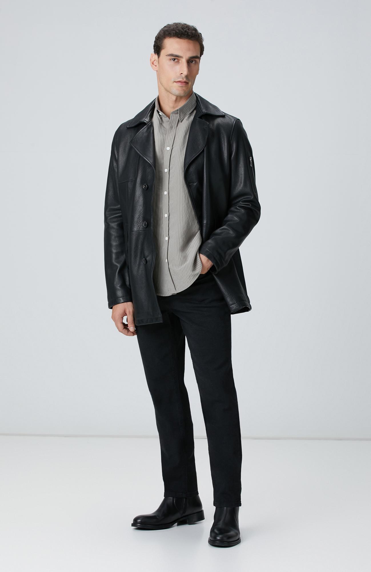 Network Erkek Haki Çizgili Gömlek