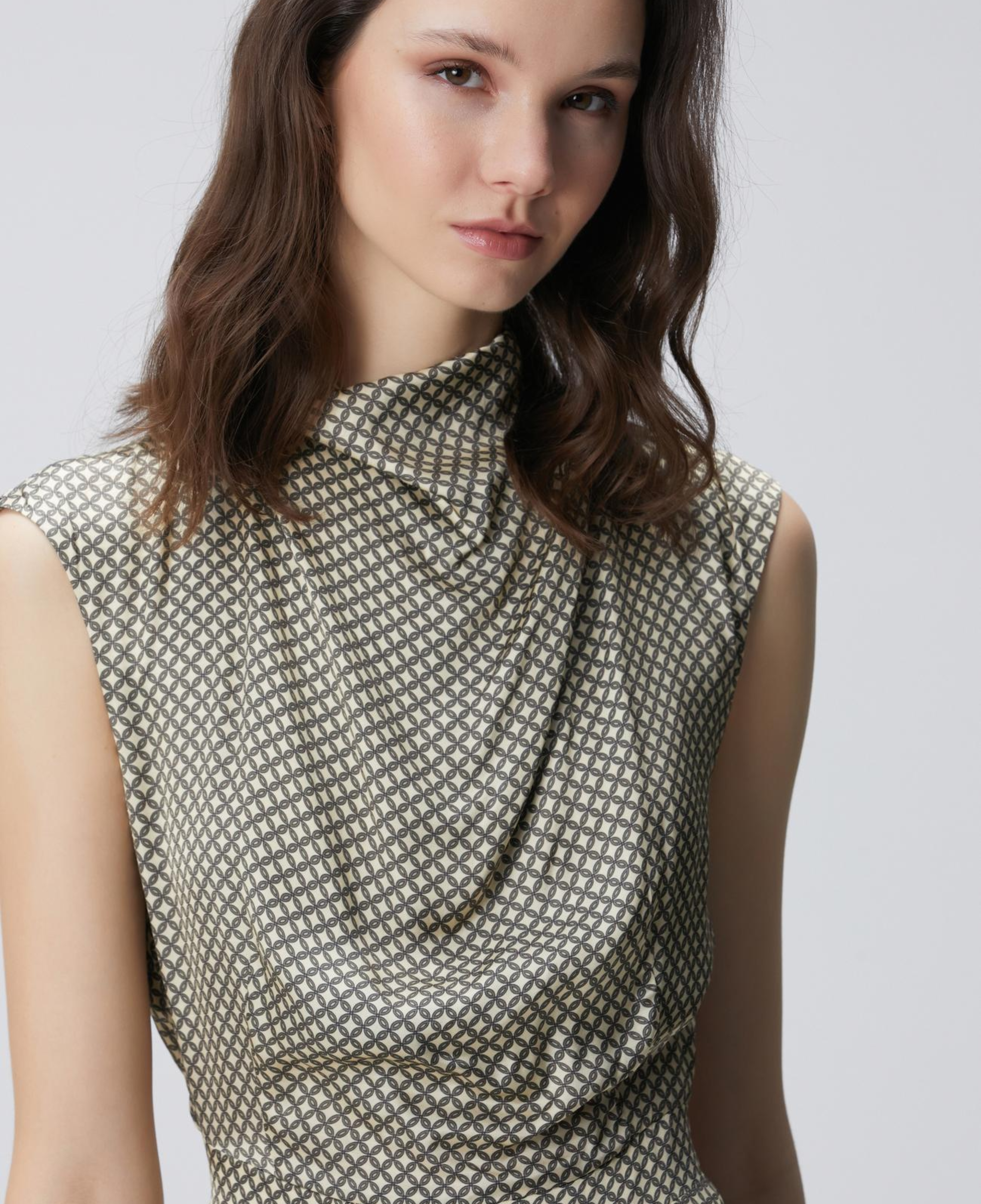 Network Kadın Sarı Desenli Midi Elbise